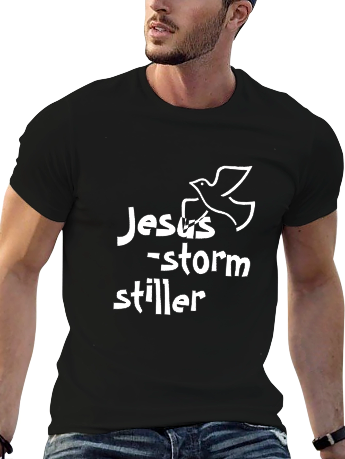 Jesus Storm Stiller Graphic Black T-Shirt
