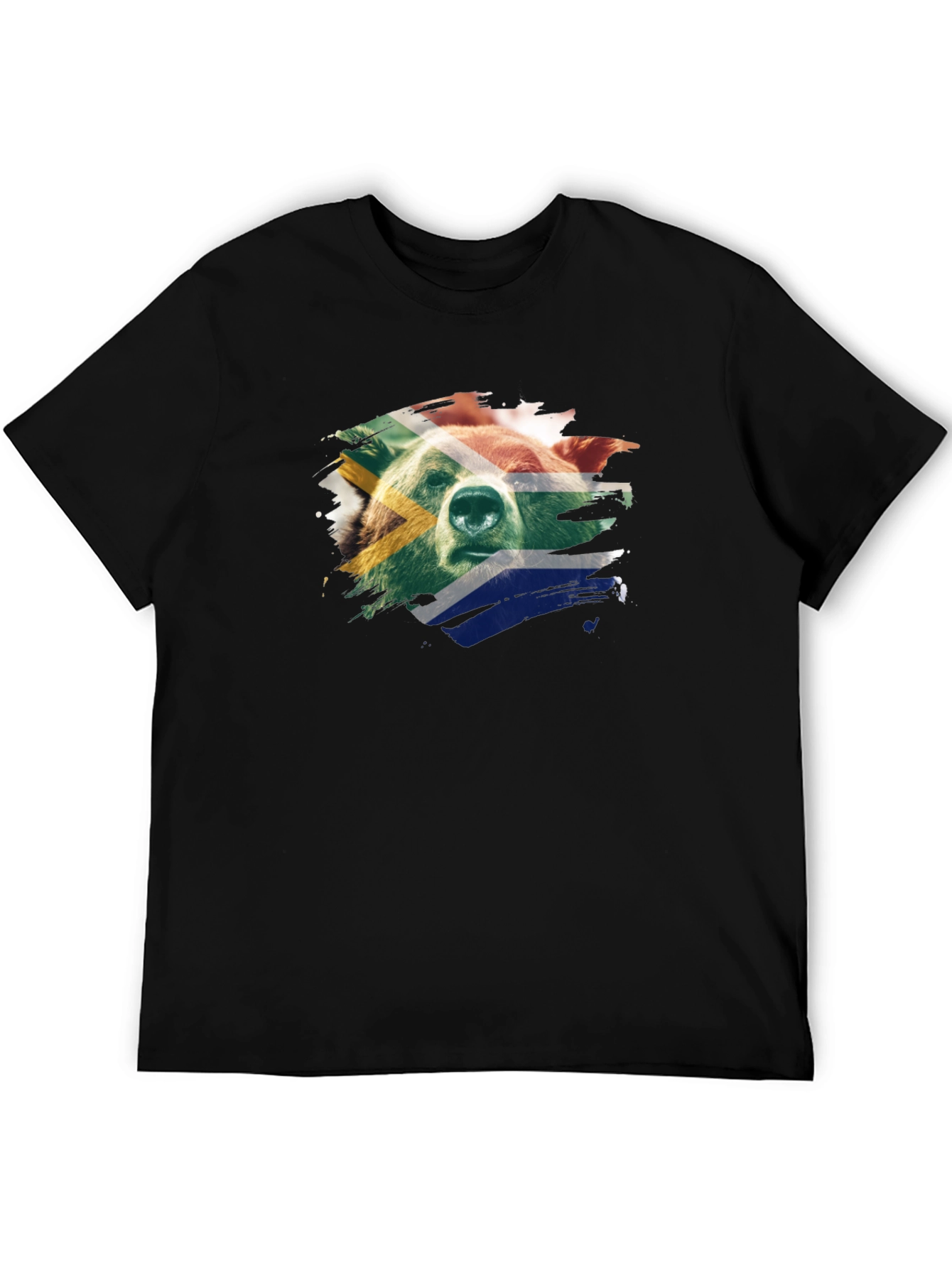 South African Bear Graphic Tee - Black