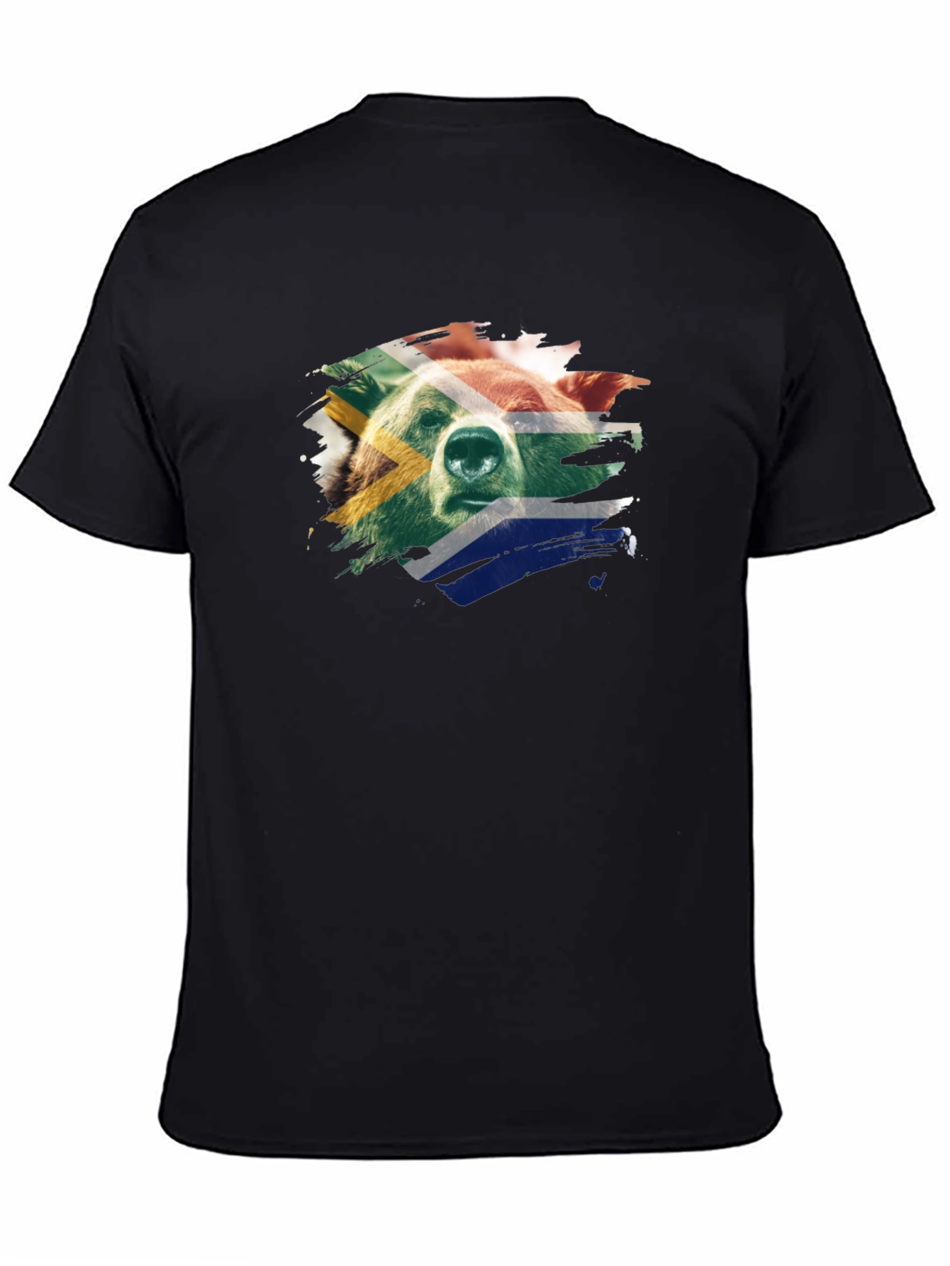 South African Bear Graphic Tee - Black