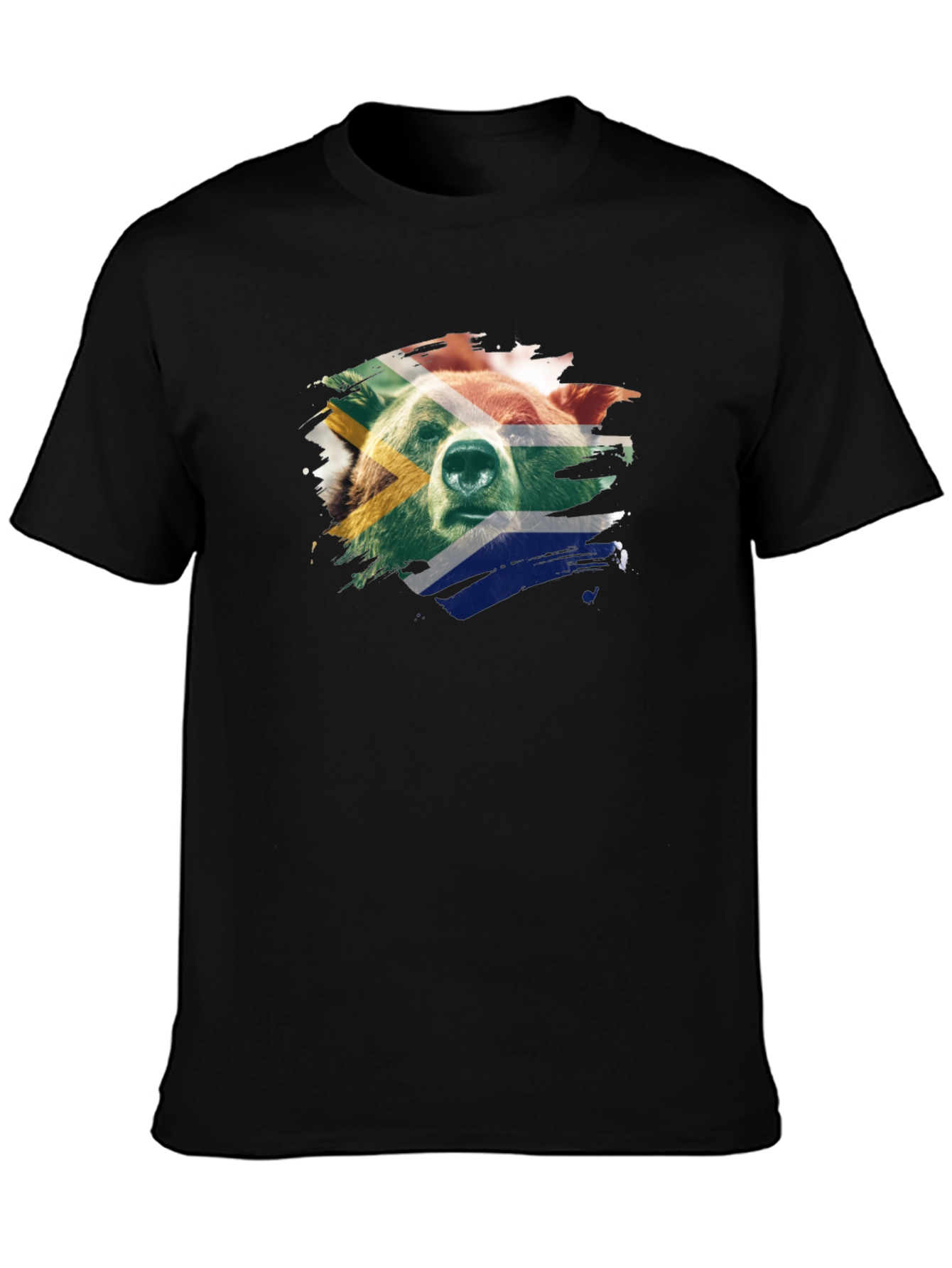 South African Bear Graphic Tee - Black