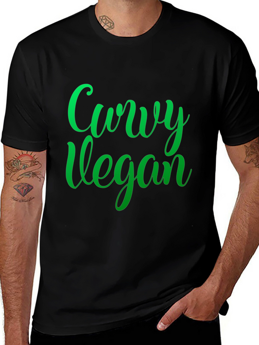 Curvy Vegan Black Graphic Tee