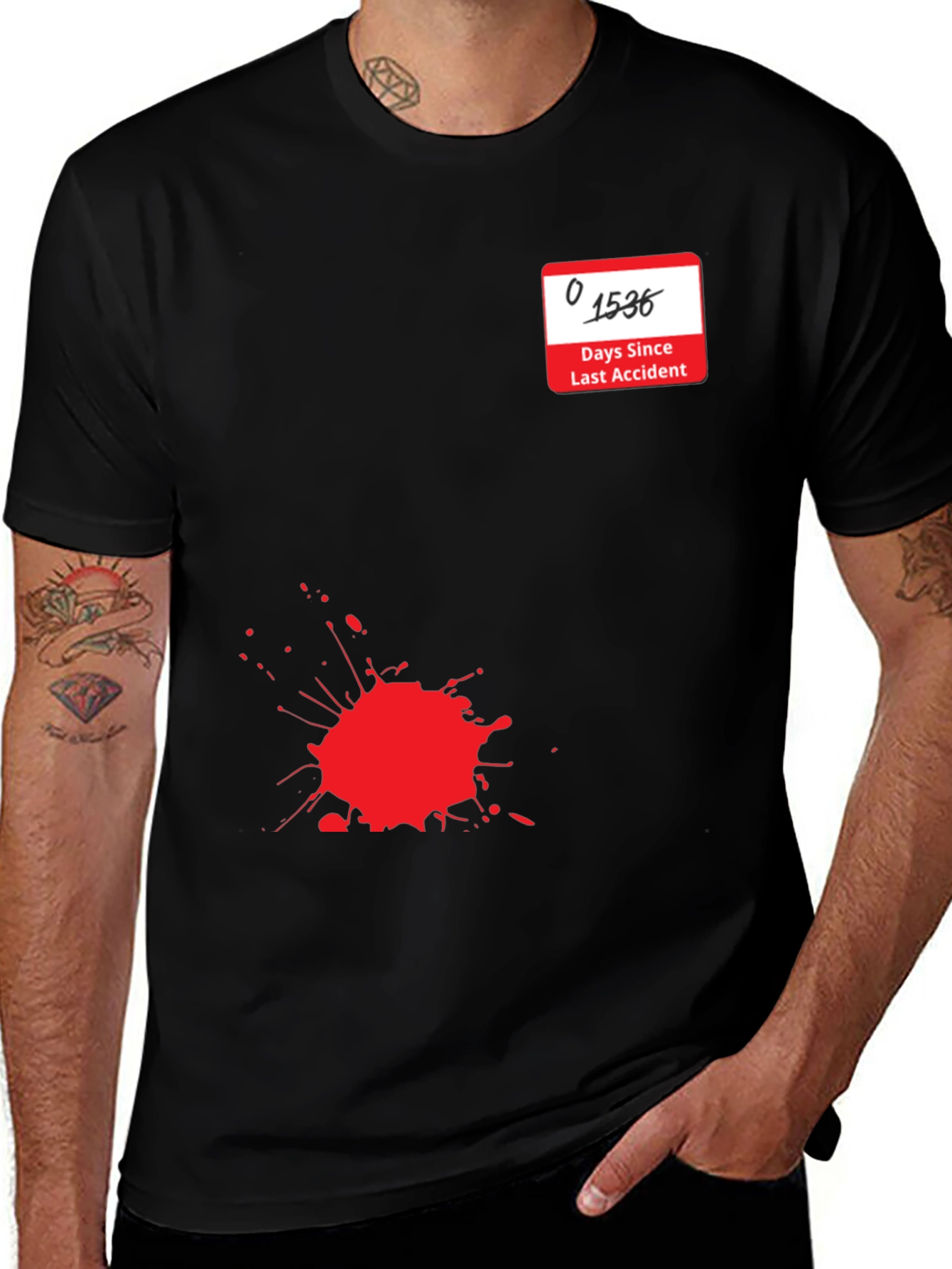 Accident Free Days Graphic Tee - Black