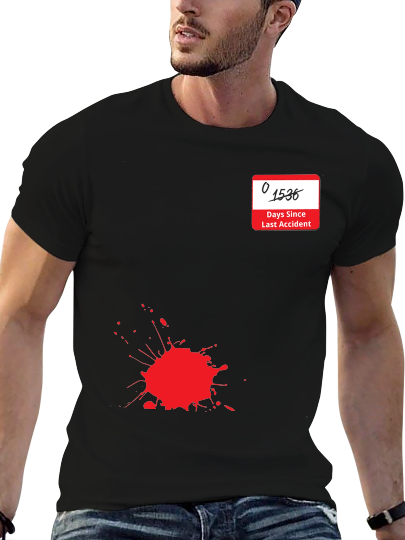 Accident Free Days Graphic Tee - Black