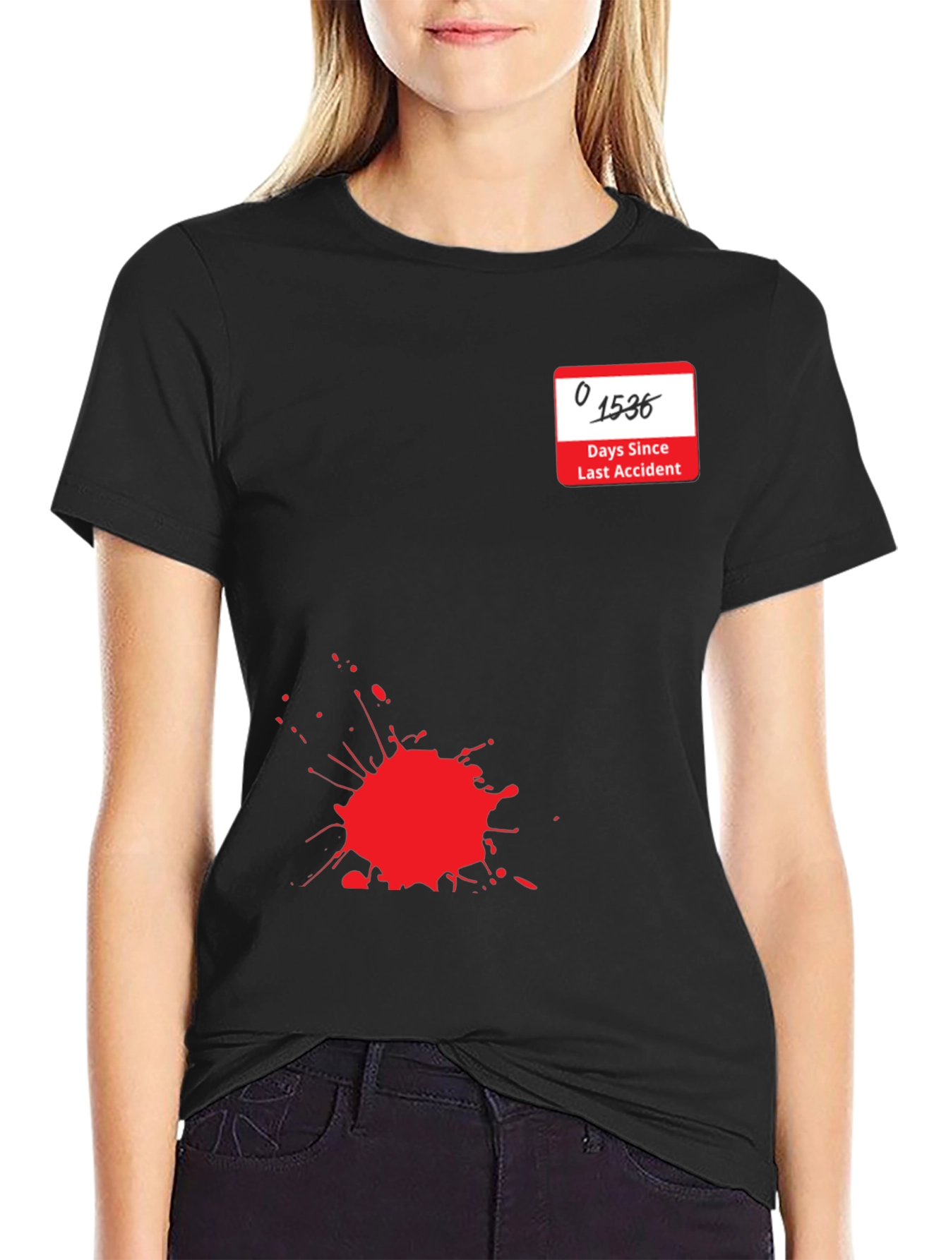 Accident Free Days Graphic Tee - Black