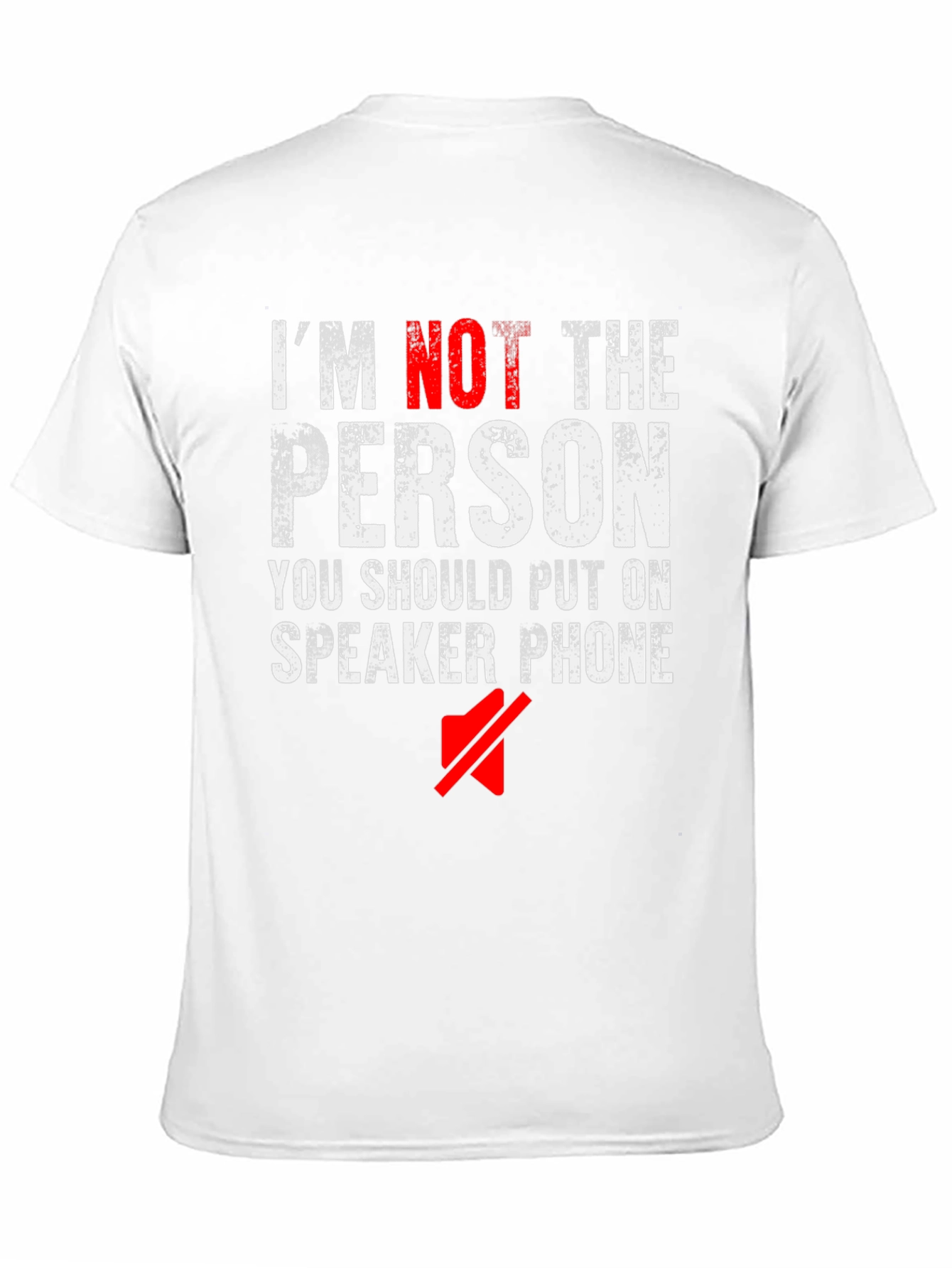 Im Not The Person Speaker Phone Funny Black T-Shirt