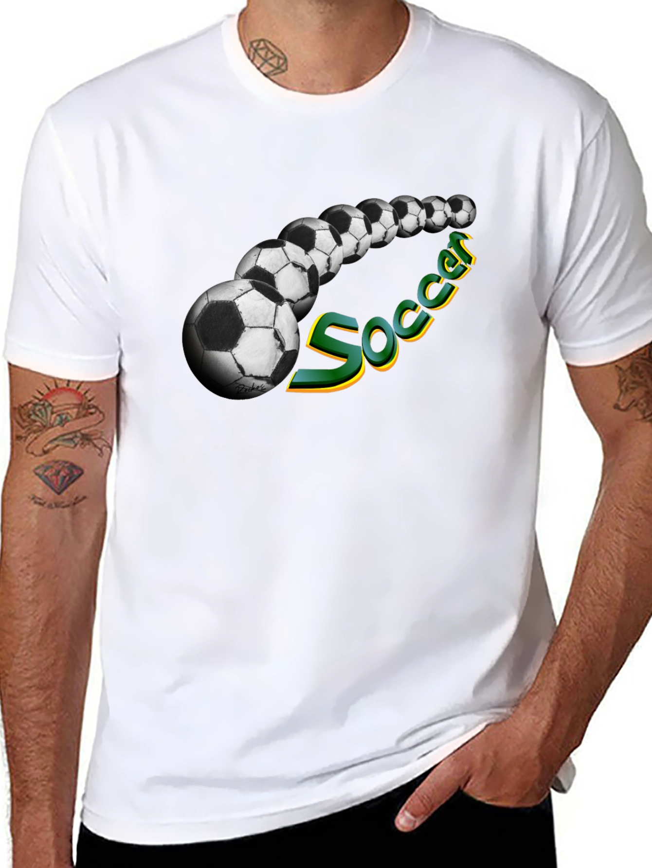 Soccer Ball Graphic Tee - Black