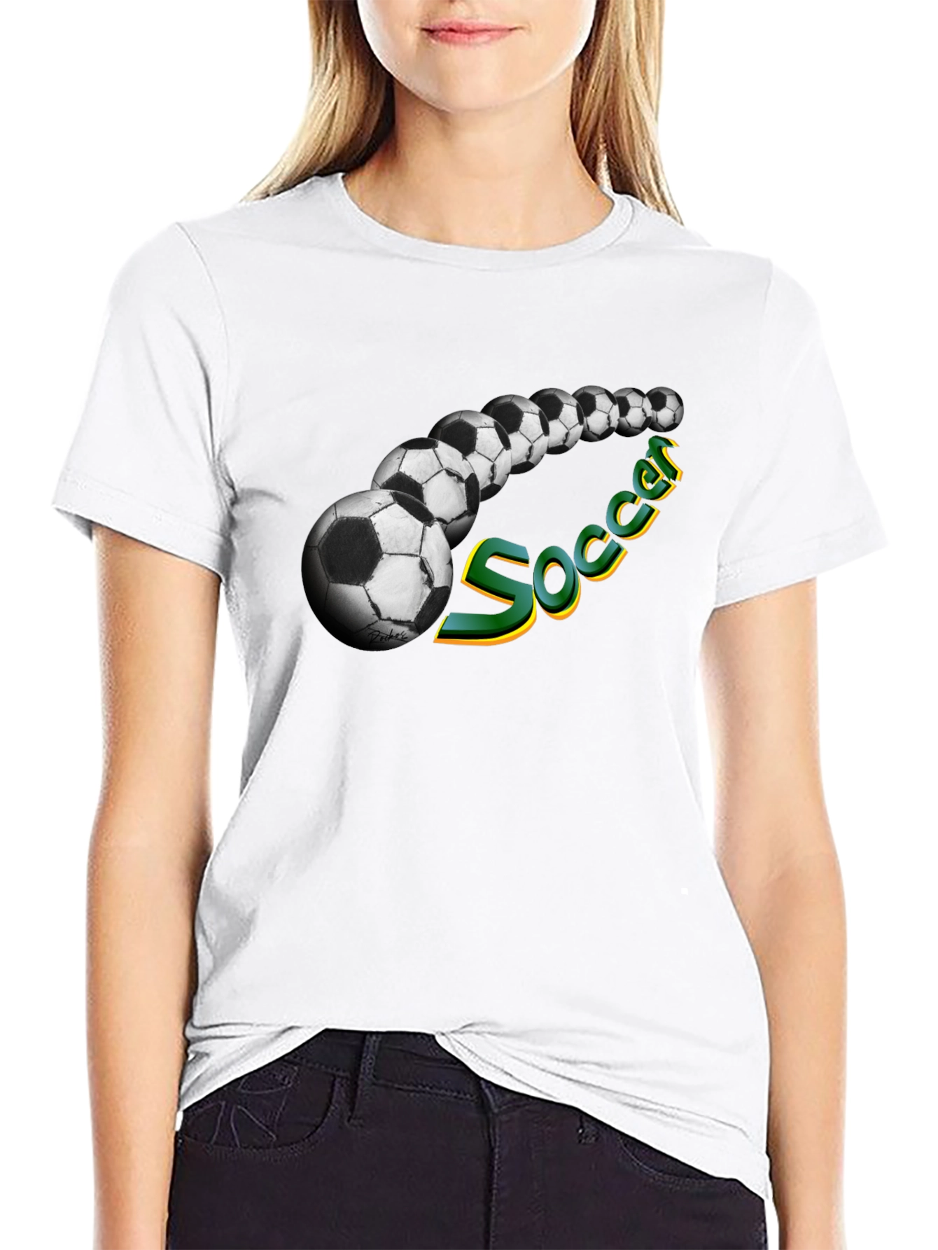 Soccer Ball Graphic Tee - Black