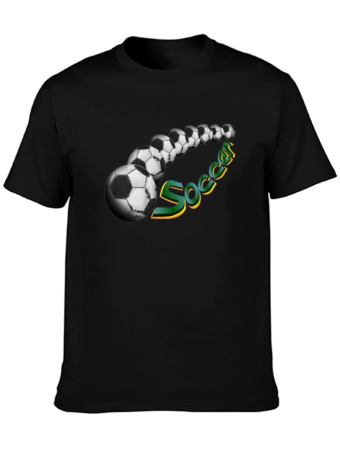 Soccer Ball Graphic Tee - Black