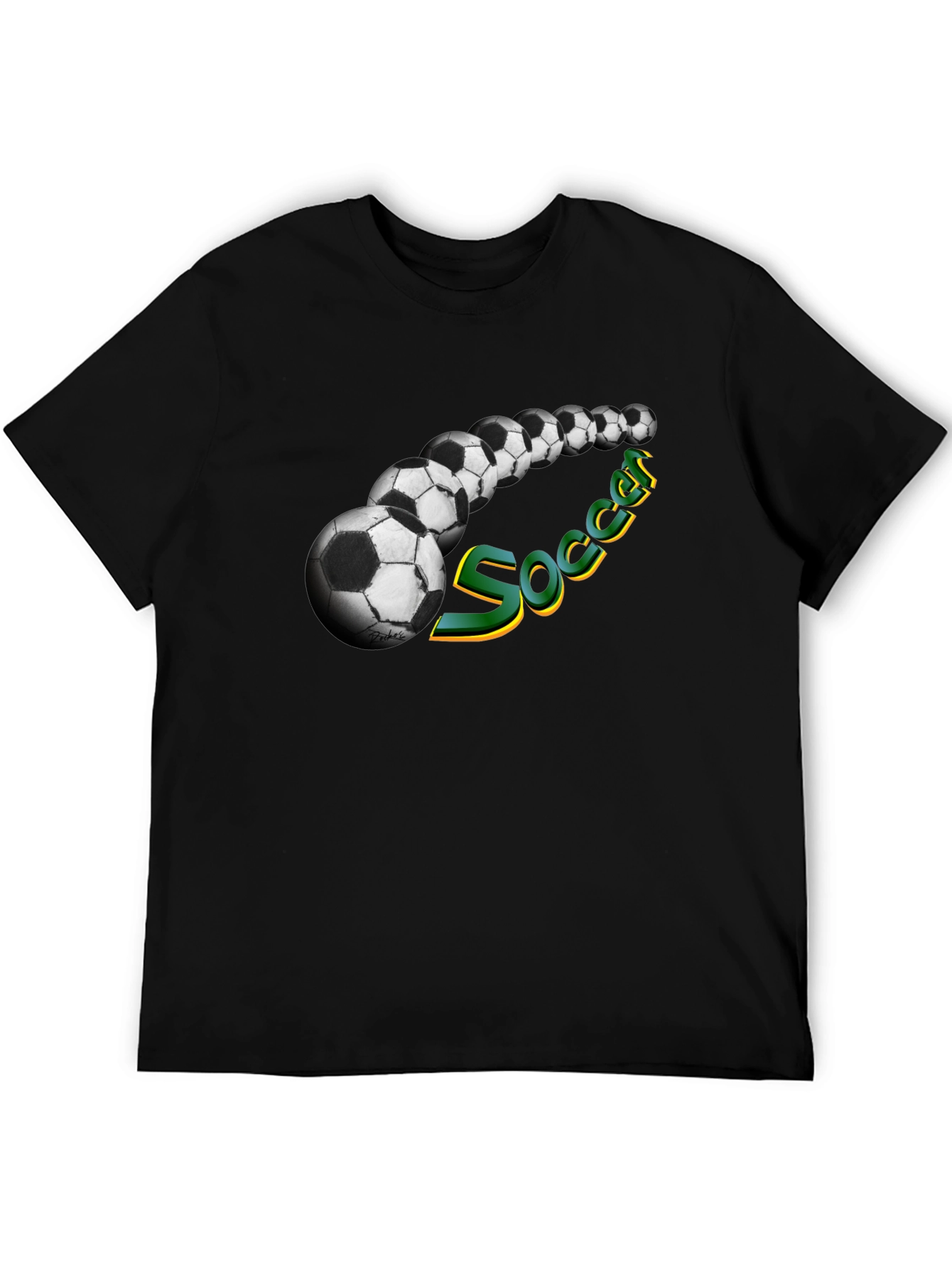 Soccer Ball Graphic Tee - Black