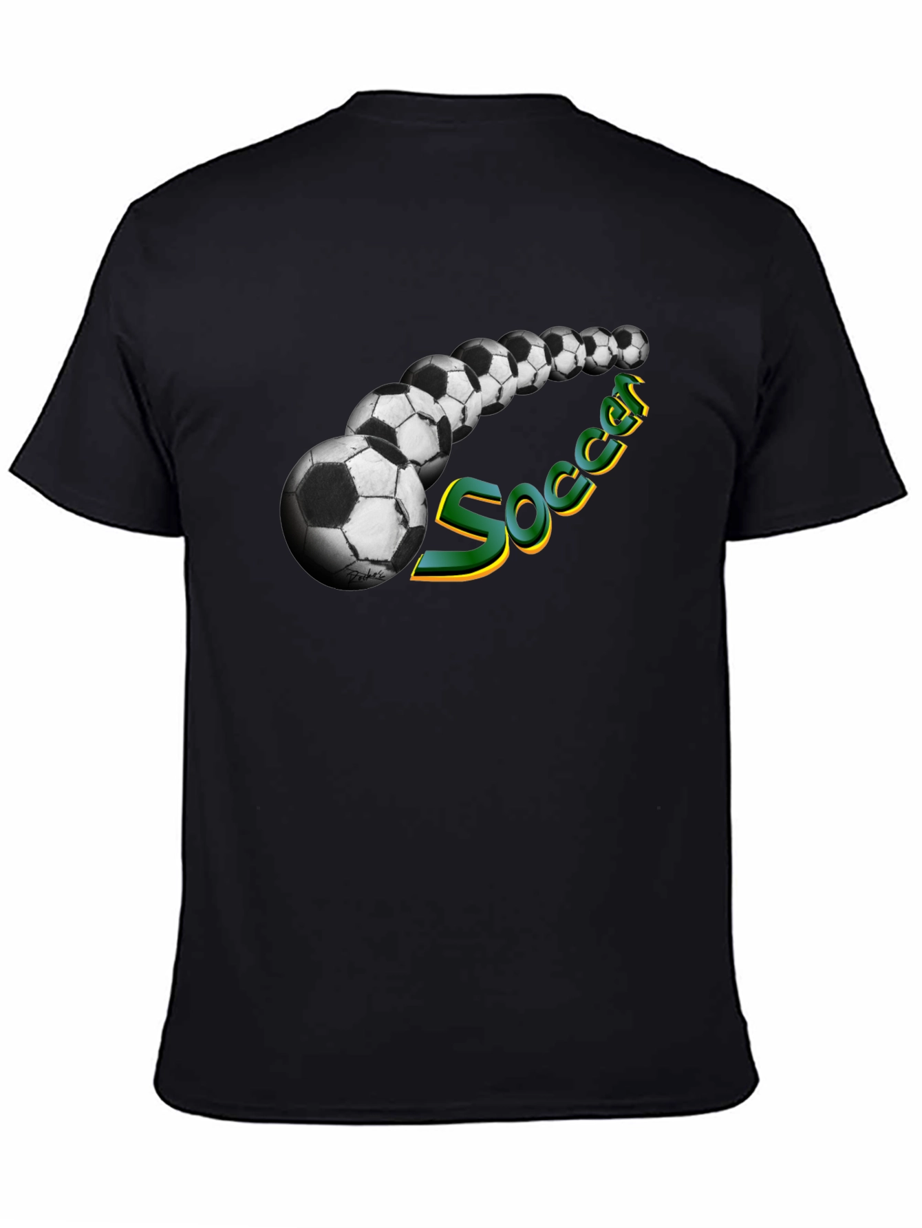 Soccer Ball Graphic Tee - Black