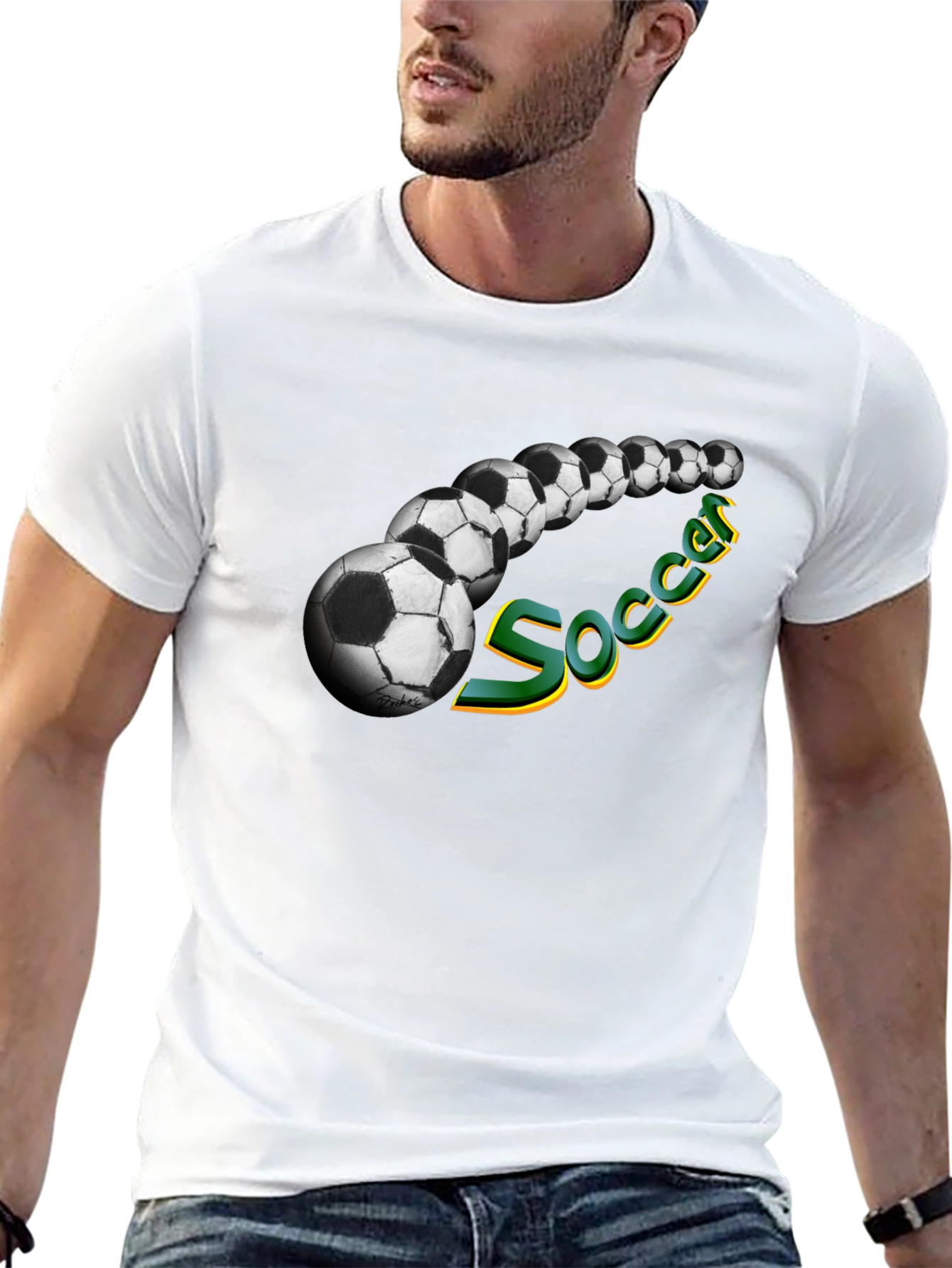 Soccer Ball Graphic Tee - Black