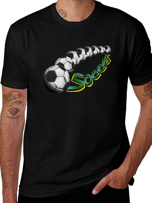 Soccer Ball Graphic Tee - Black