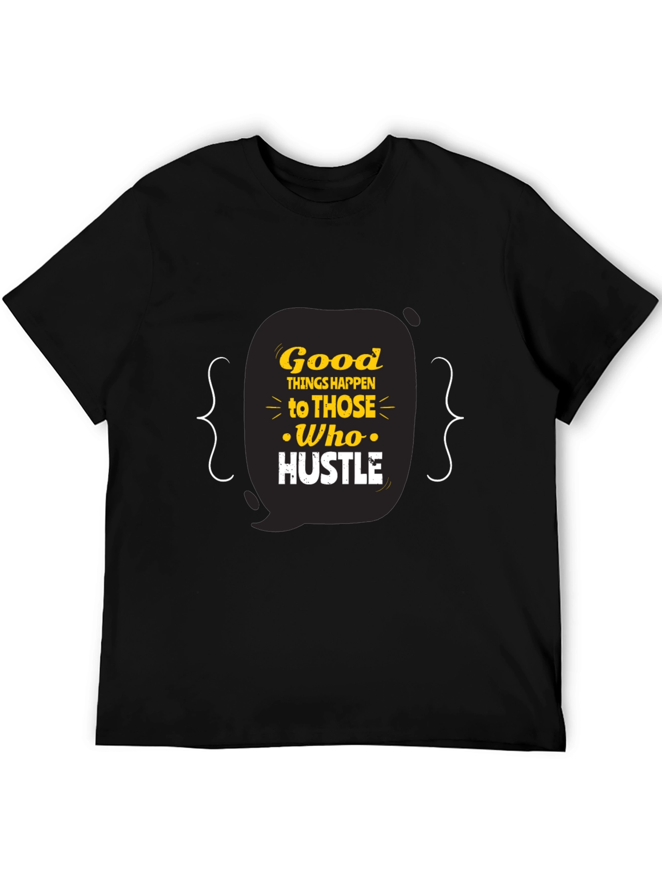 Hustle Graphic Tee - Motivational Black T-Shirt