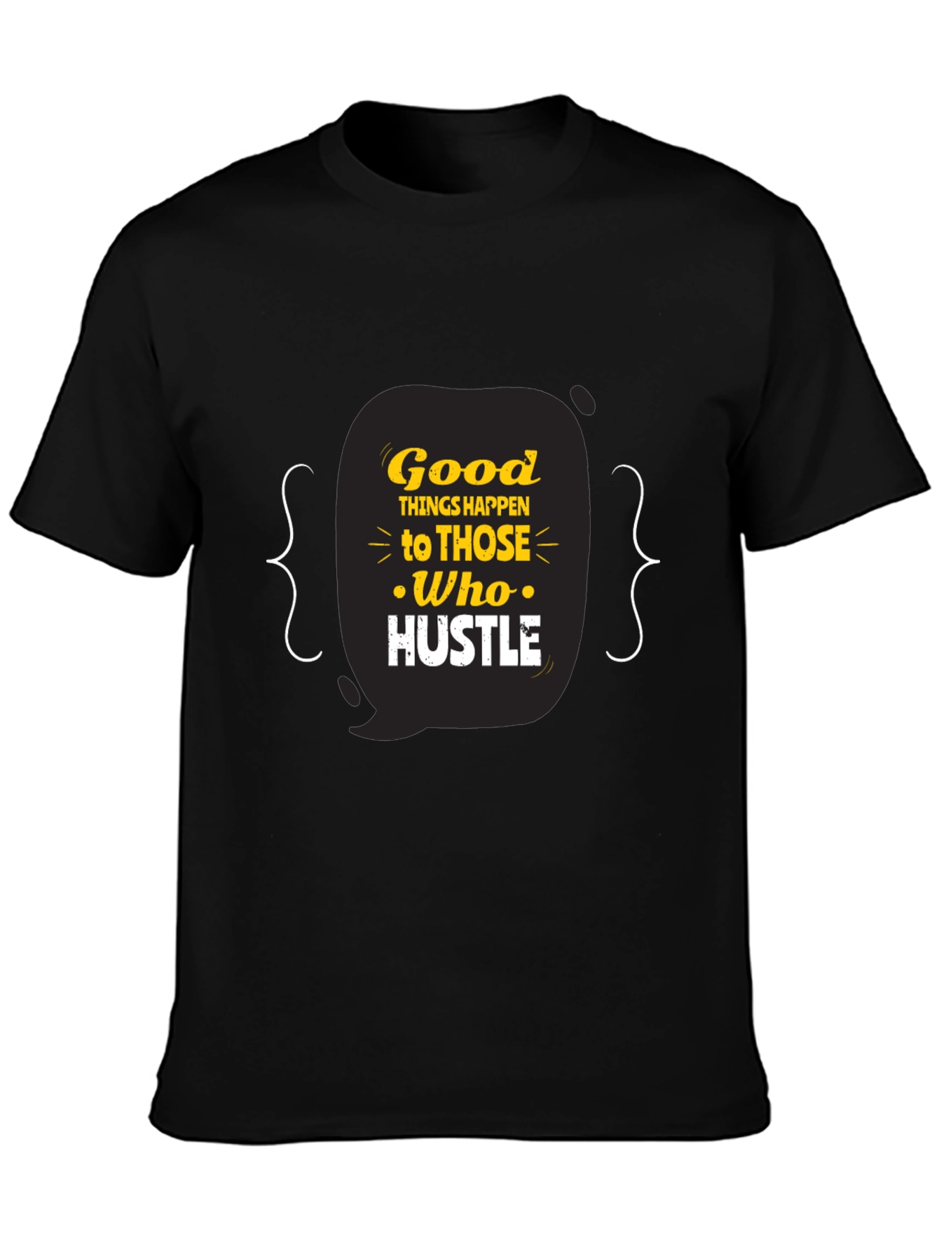 Hustle Graphic Tee - Motivational Black T-Shirt