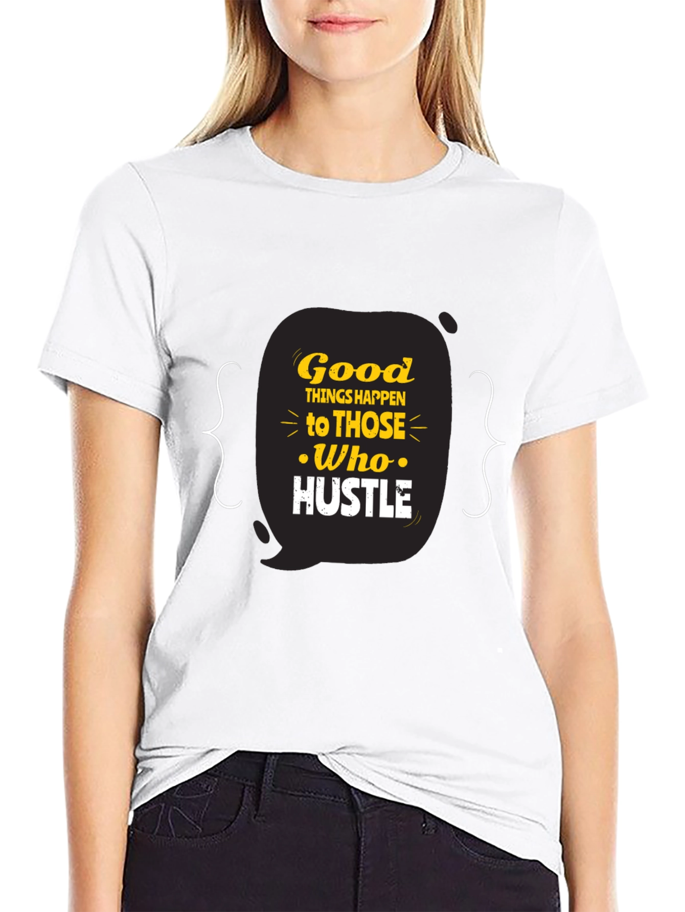 Hustle Graphic Tee - Motivational Black T-Shirt