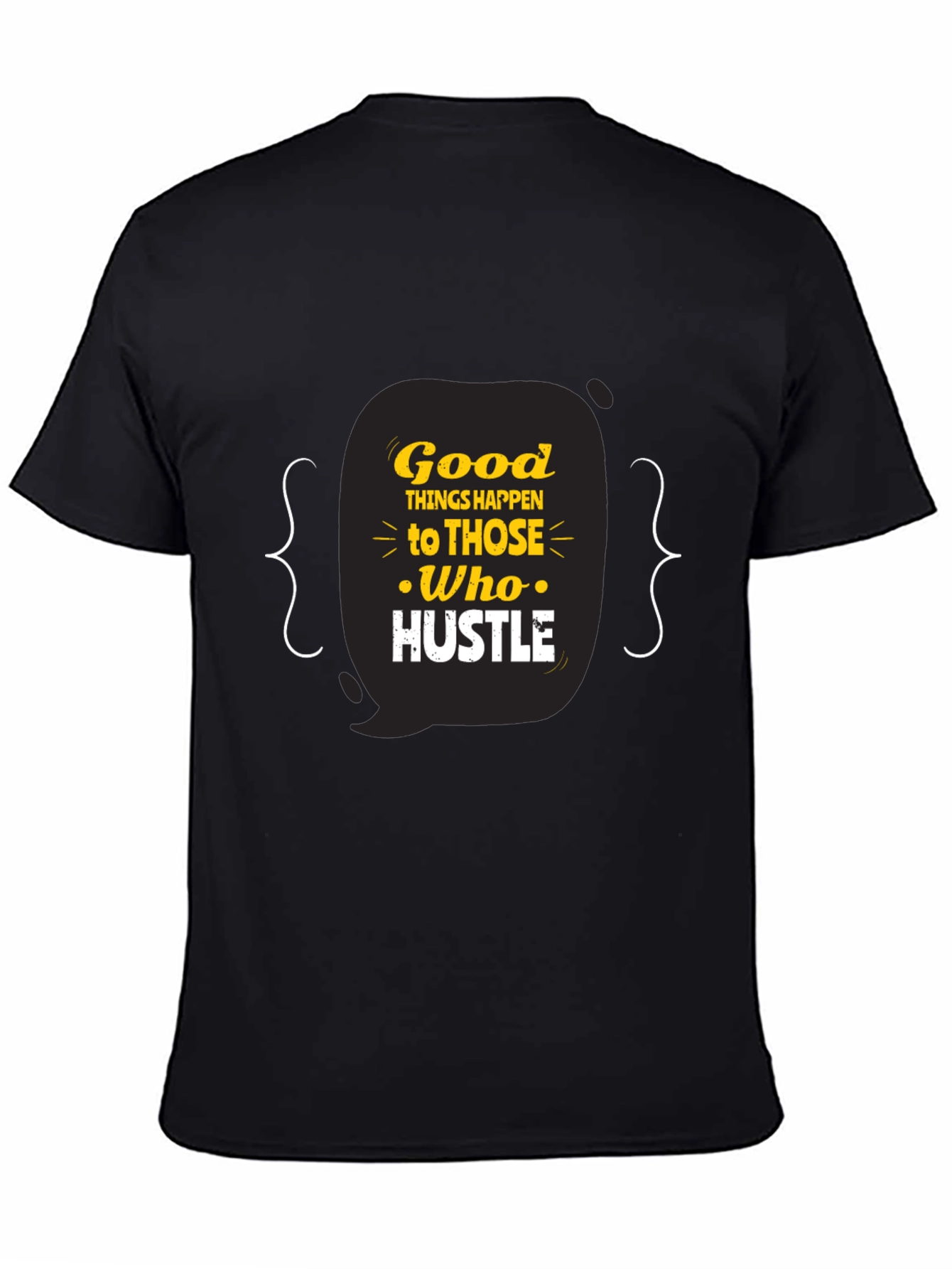 Hustle Graphic Tee - Motivational Black T-Shirt