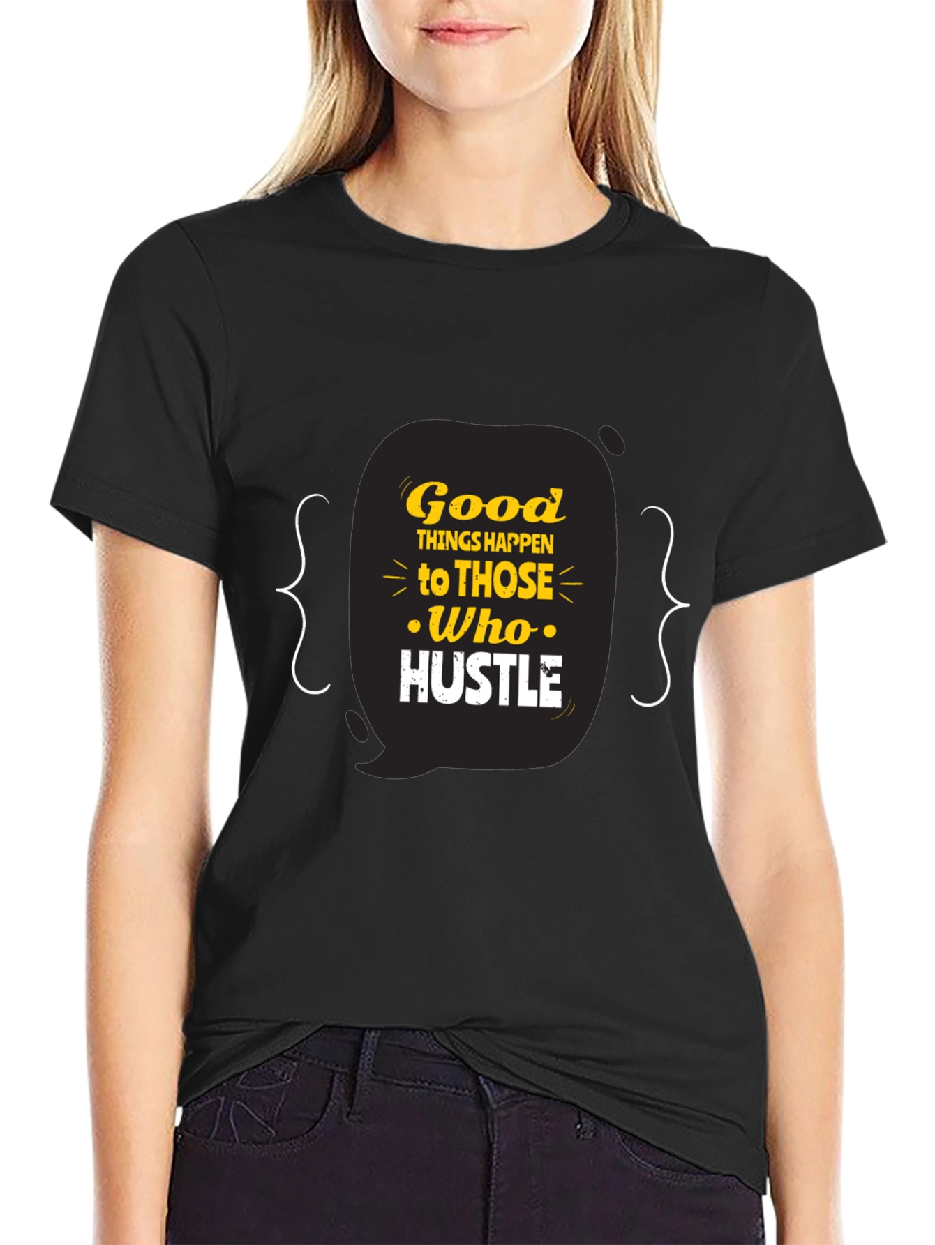 Hustle Graphic Tee - Motivational Black T-Shirt