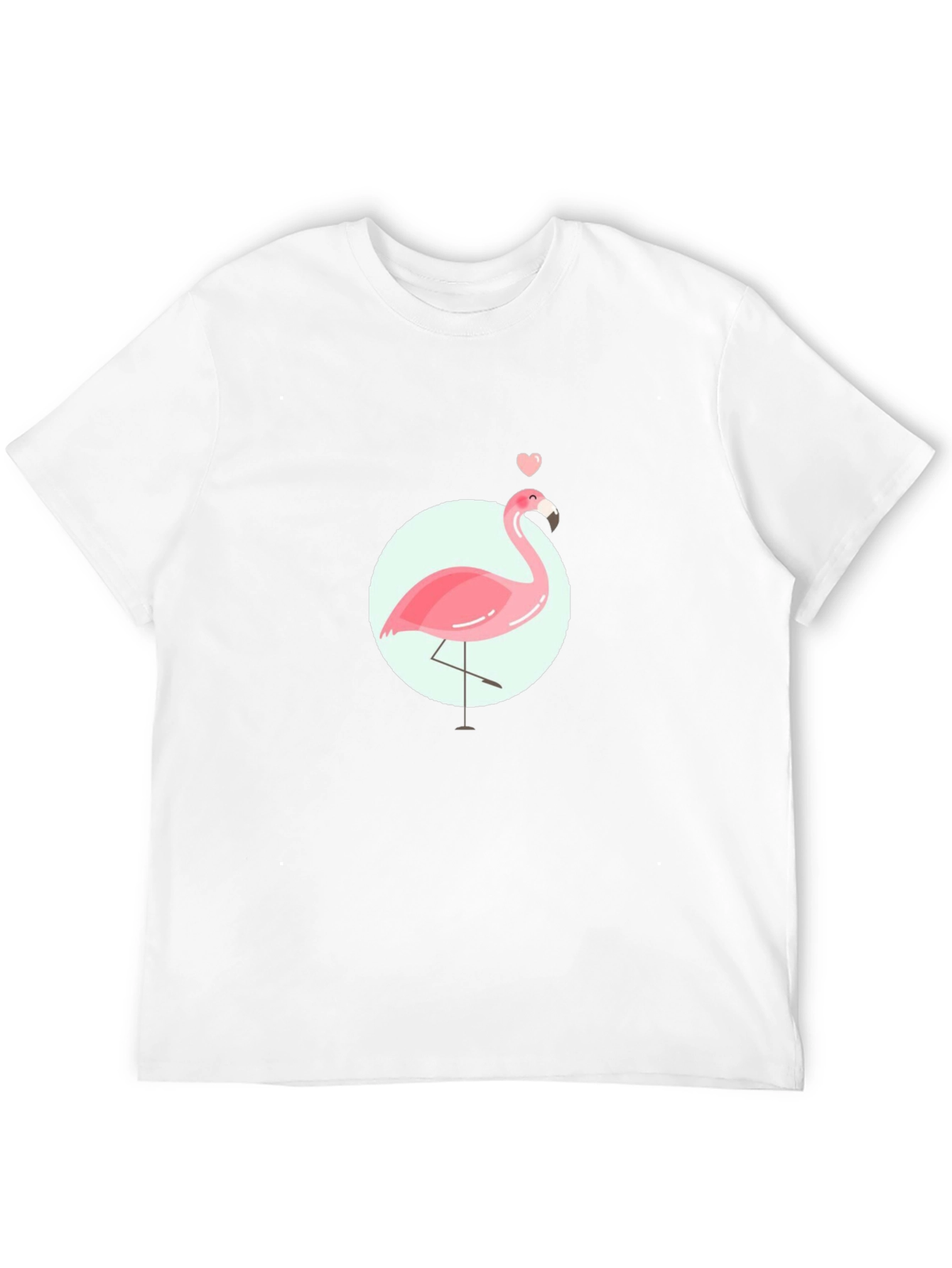 Pink Flamingo Graphic Tee - Black Cotton Casual T-Shirt