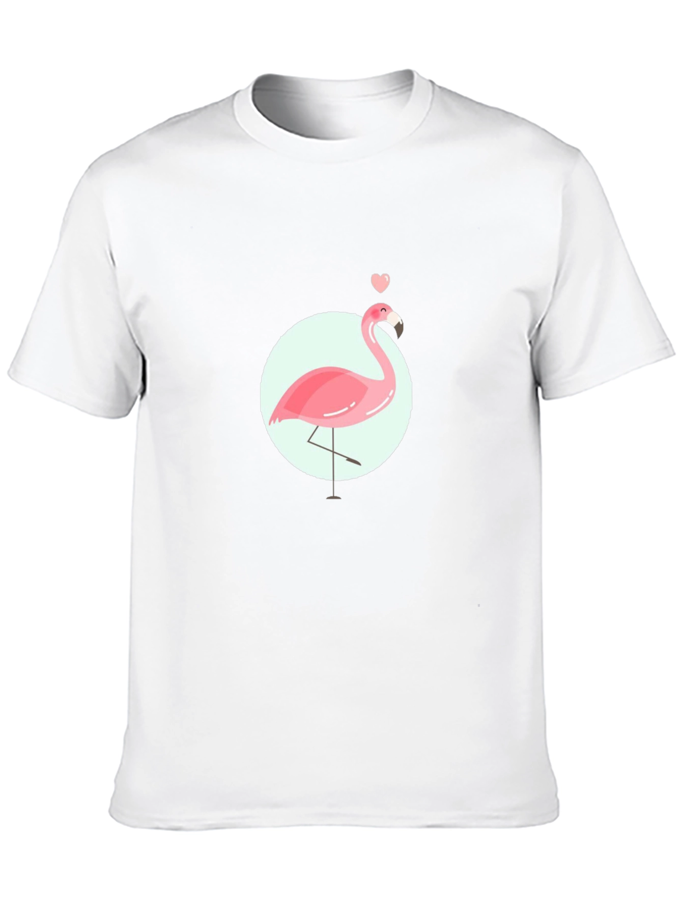 Pink Flamingo Graphic Tee - Black Cotton Casual T-Shirt