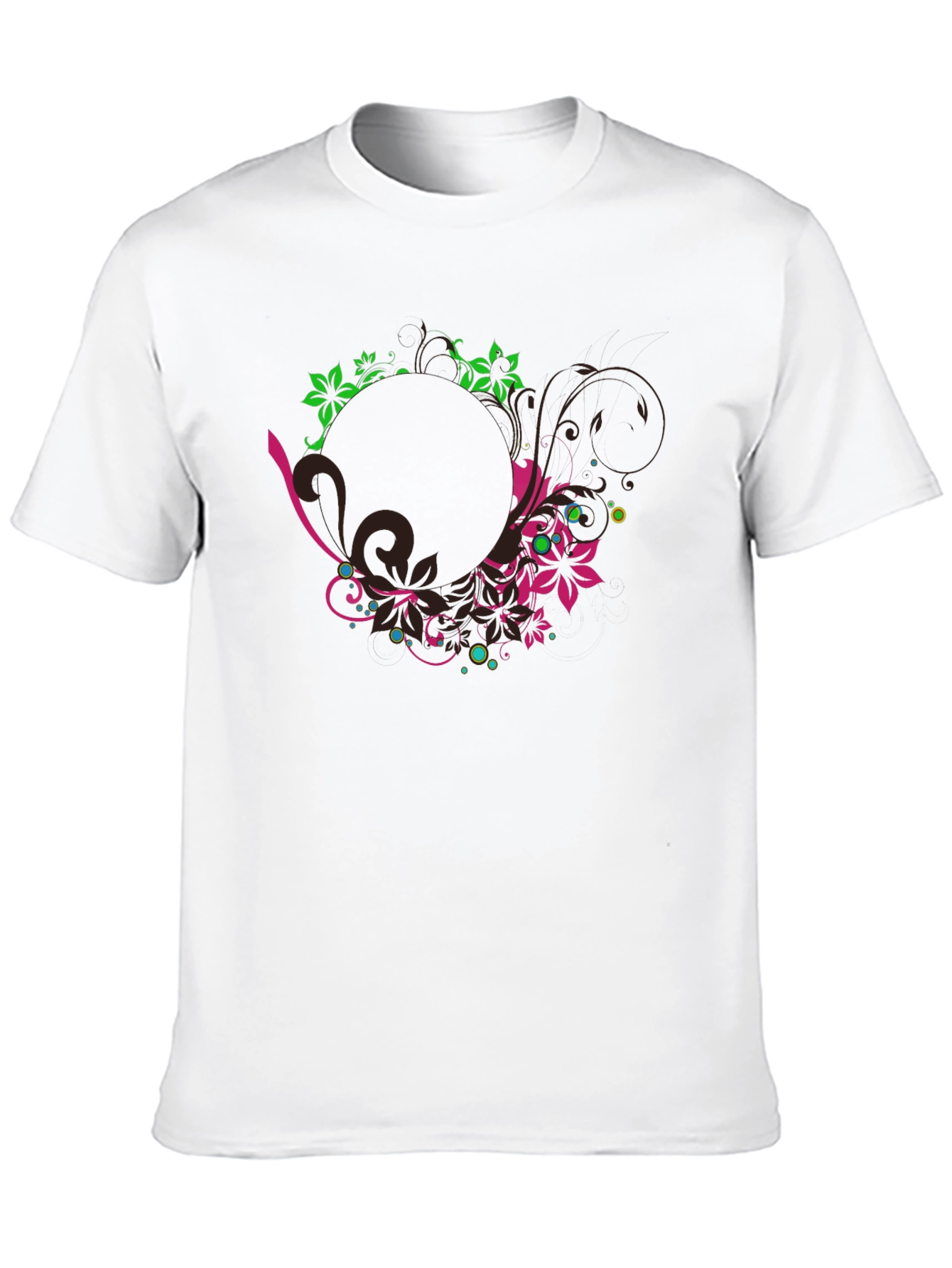 Floral Graphic Print Black T-Shirt