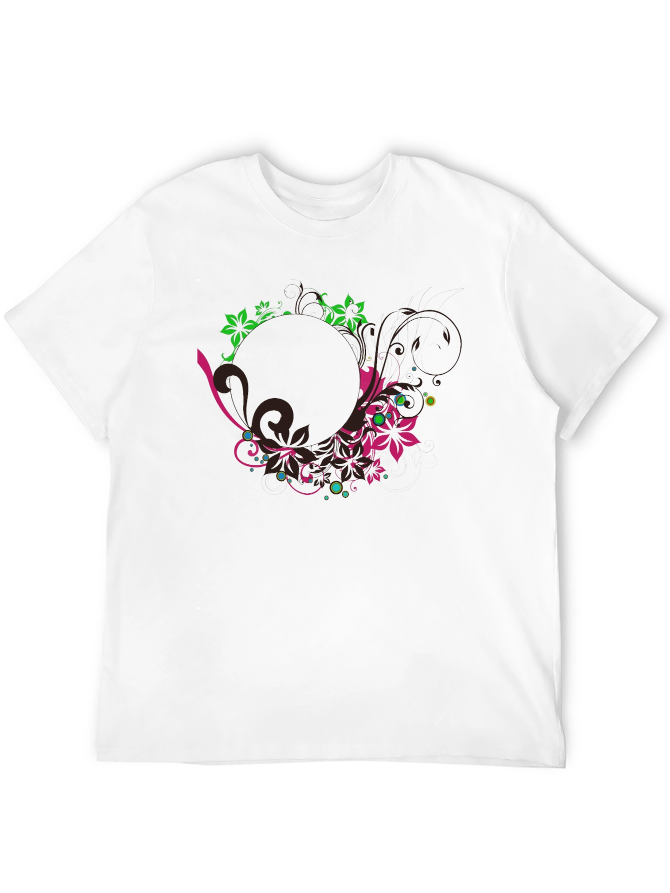 Floral Graphic Print Black T-Shirt