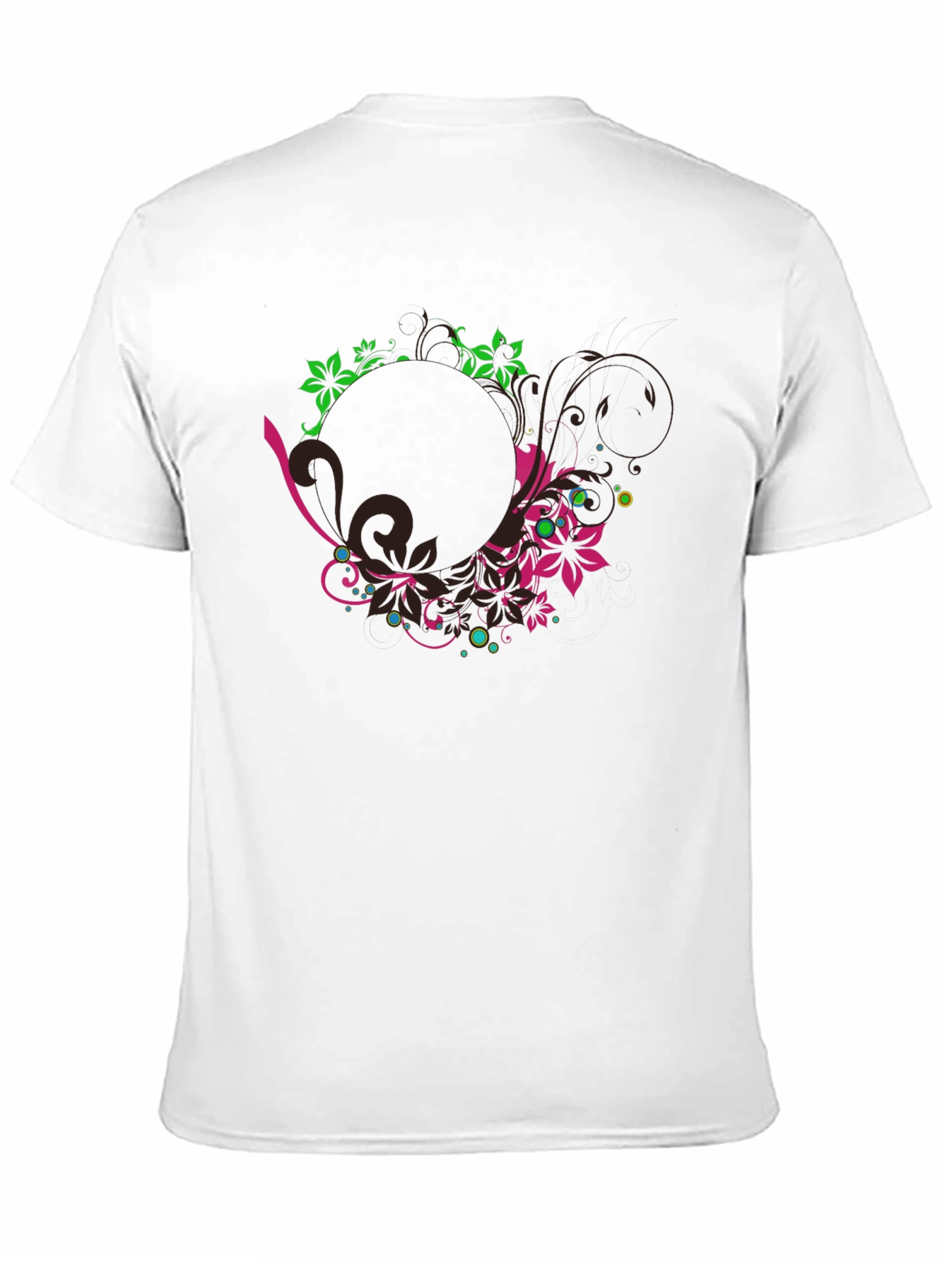 Floral Graphic Print Black T-Shirt
