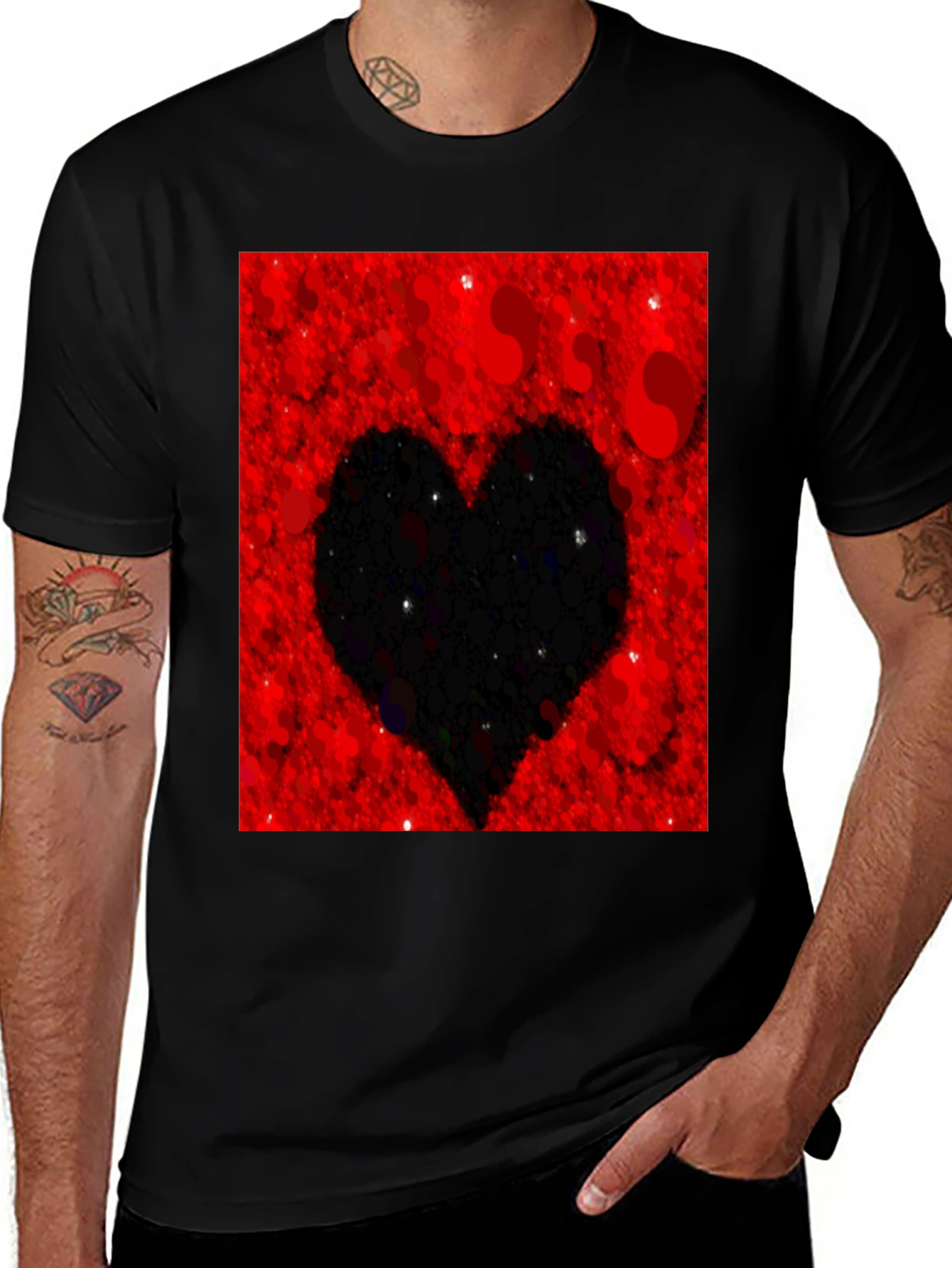 Heart Silhouette T-Shirt - Red Valentines Day Tee