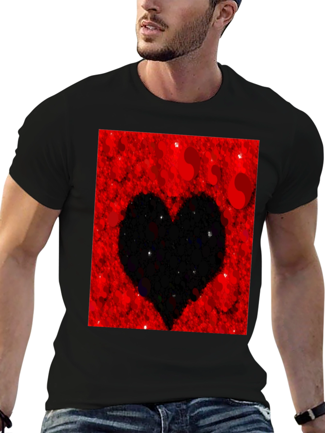 Heart Silhouette T-Shirt - Red Valentines Day Tee