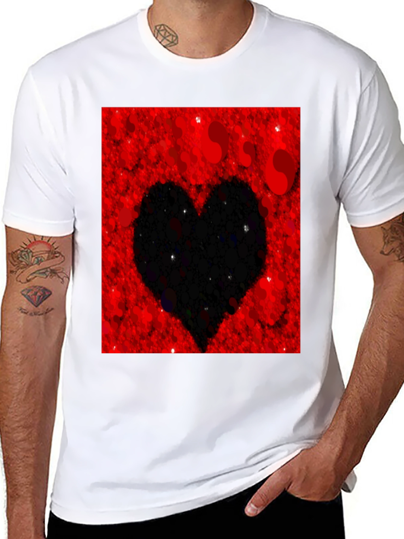Heart Silhouette T-Shirt - Red Valentines Day Tee