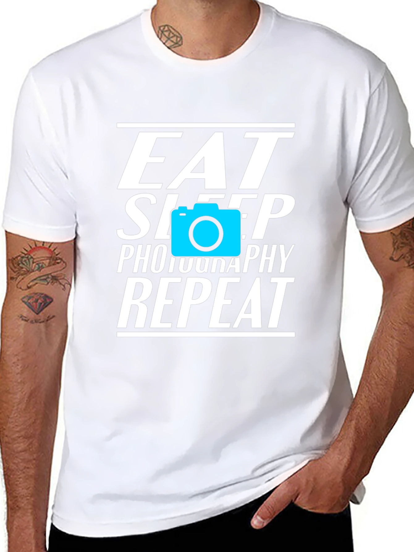 Eat Sleep Photography Repeat Black Graphic Tee