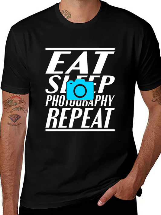 Eat Sleep Photography Repeat Black Graphic Tee