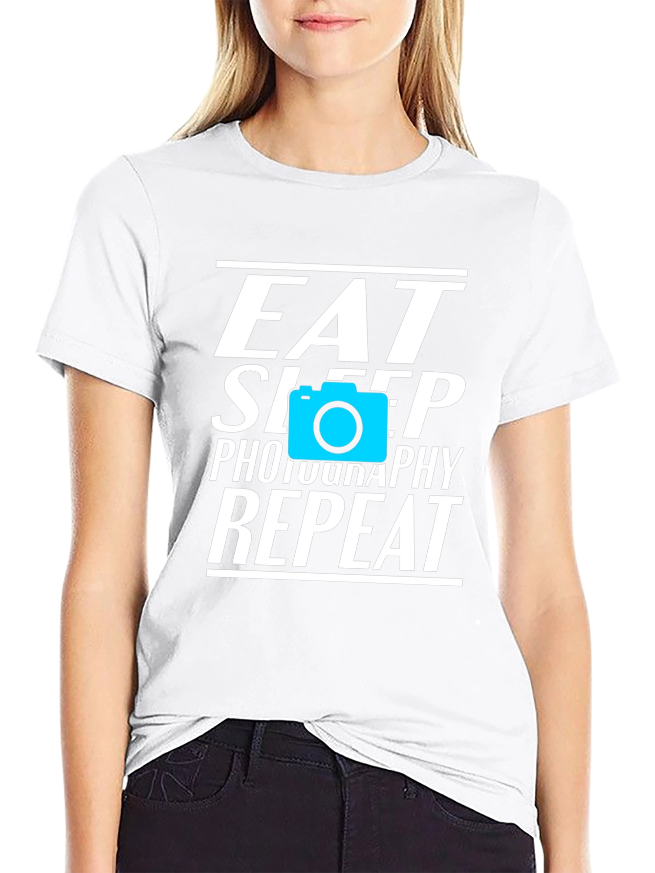 Eat Sleep Photography Repeat Black Graphic Tee
