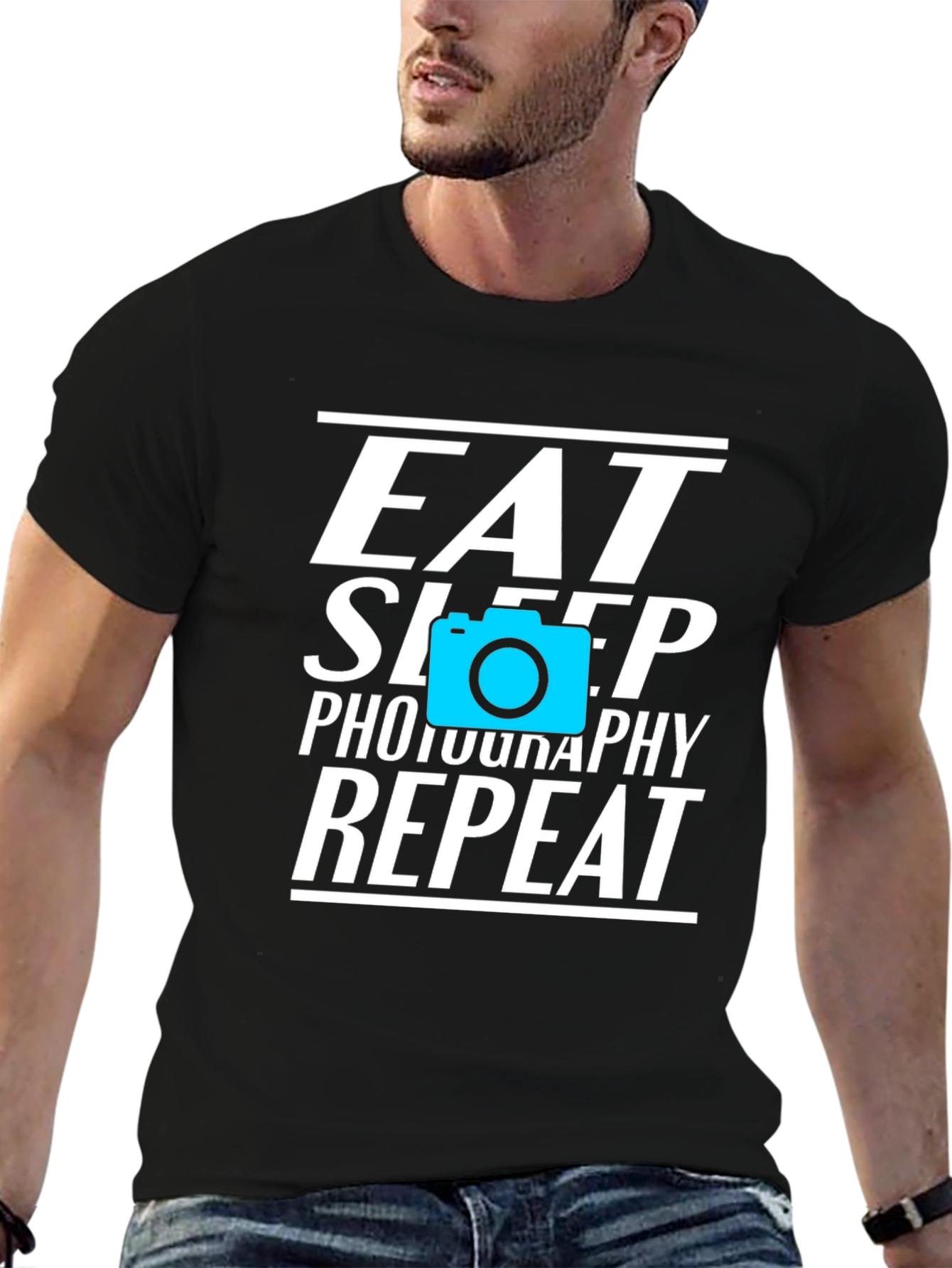 Eat Sleep Photography Repeat Black Graphic Tee