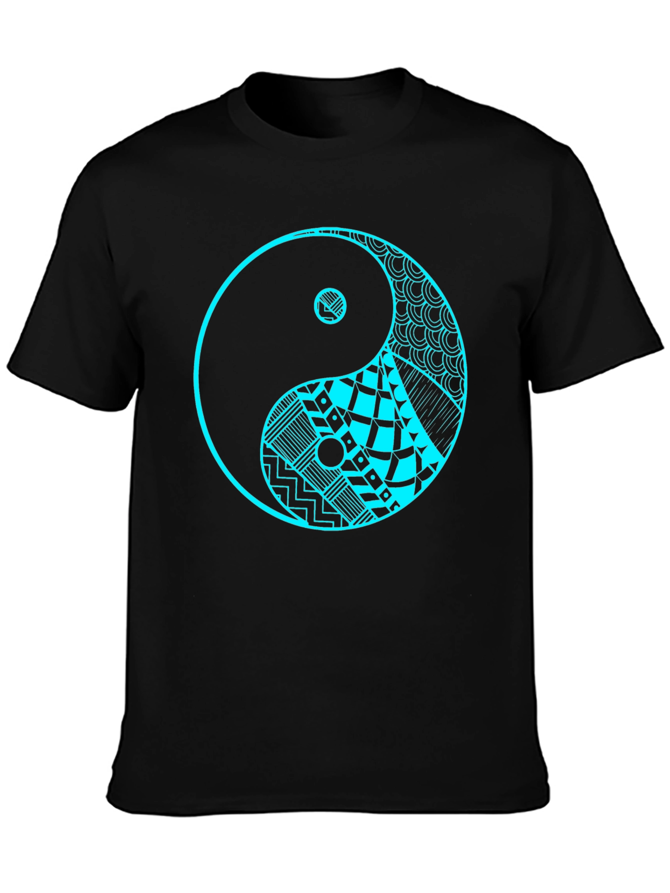 Yin Yang Graphic Tee - Black Cotton T-Shirt