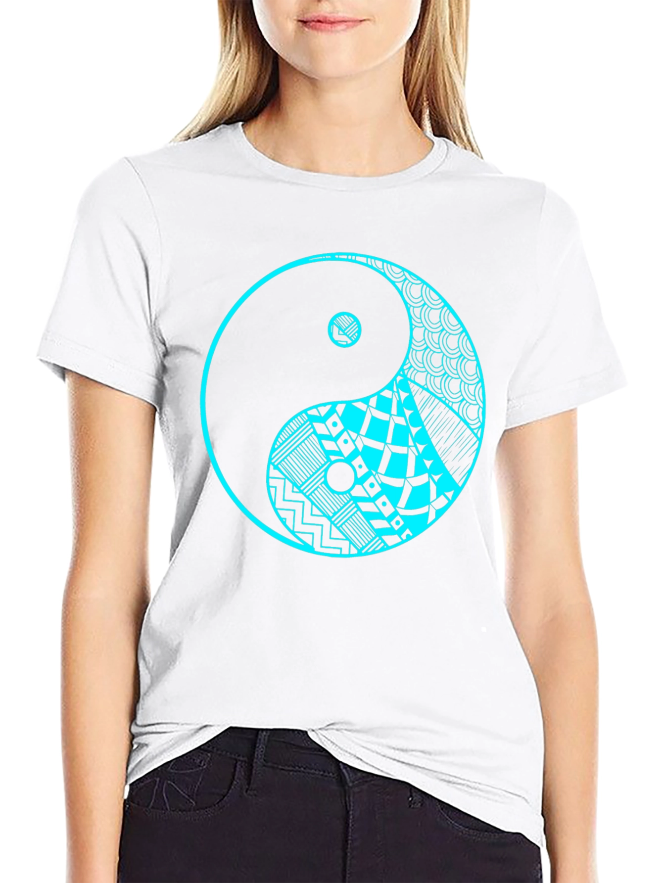 Yin Yang Graphic Tee - Black Cotton T-Shirt