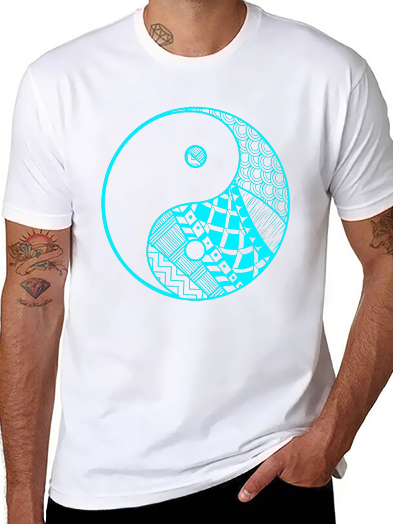 Yin Yang Graphic Tee - Black Cotton T-Shirt