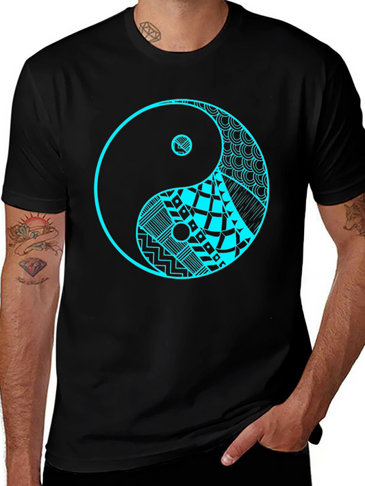 Yin Yang Graphic Tee - Black Cotton T-Shirt