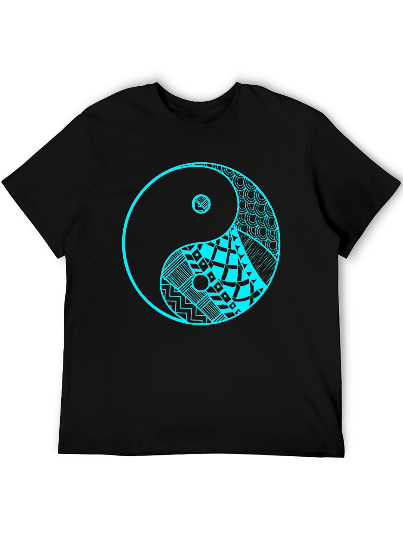 Yin Yang Graphic Tee - Black Cotton T-Shirt