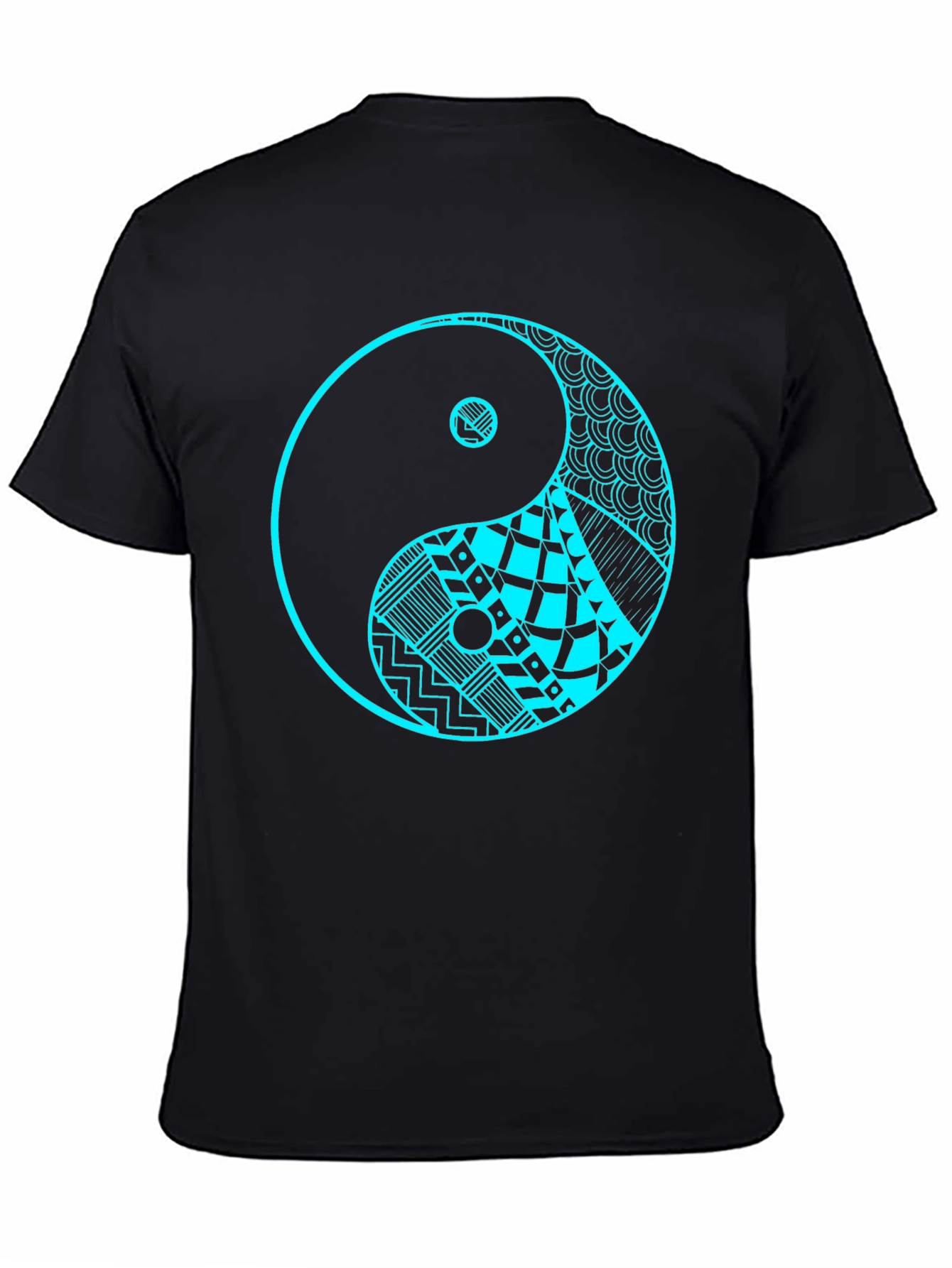 Yin Yang Graphic Tee - Black Cotton T-Shirt