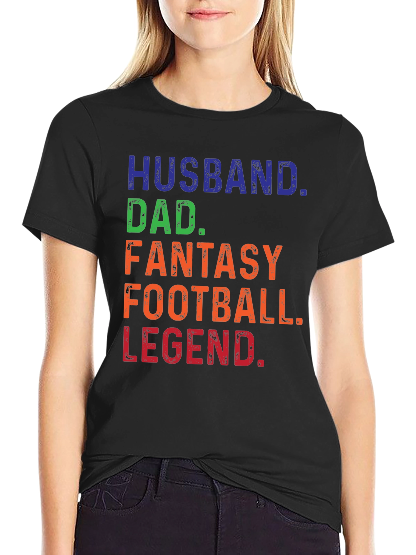 Husband Dad Fantasy Football Legend Graphic Tee