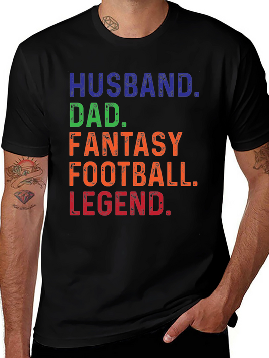 Husband Dad Fantasy Football Legend Graphic Tee