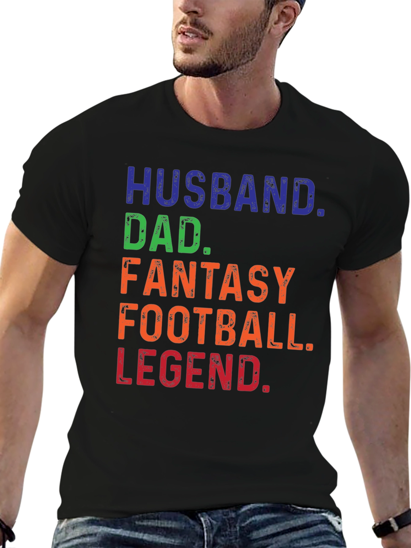 Husband Dad Fantasy Football Legend Graphic Tee