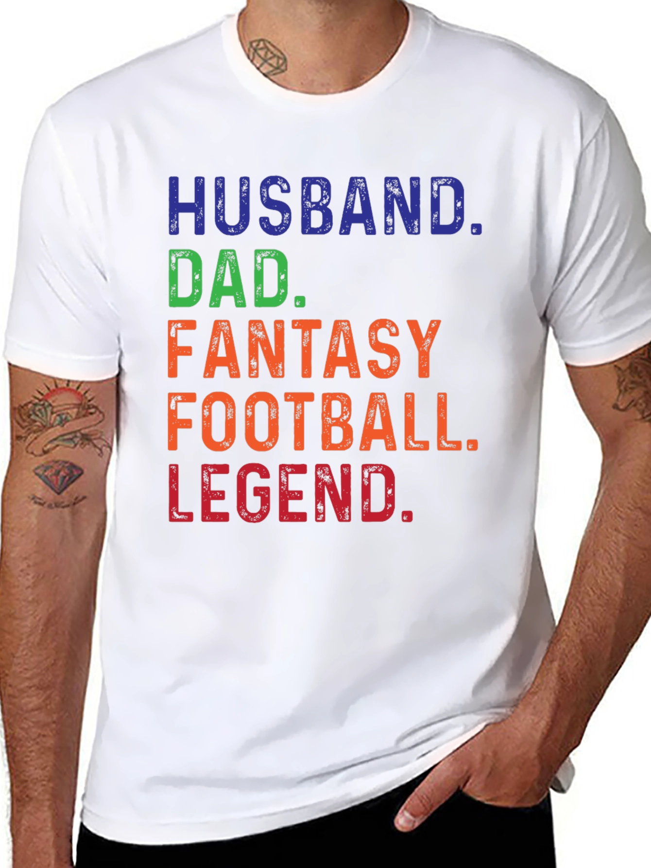 Husband Dad Fantasy Football Legend Graphic Tee