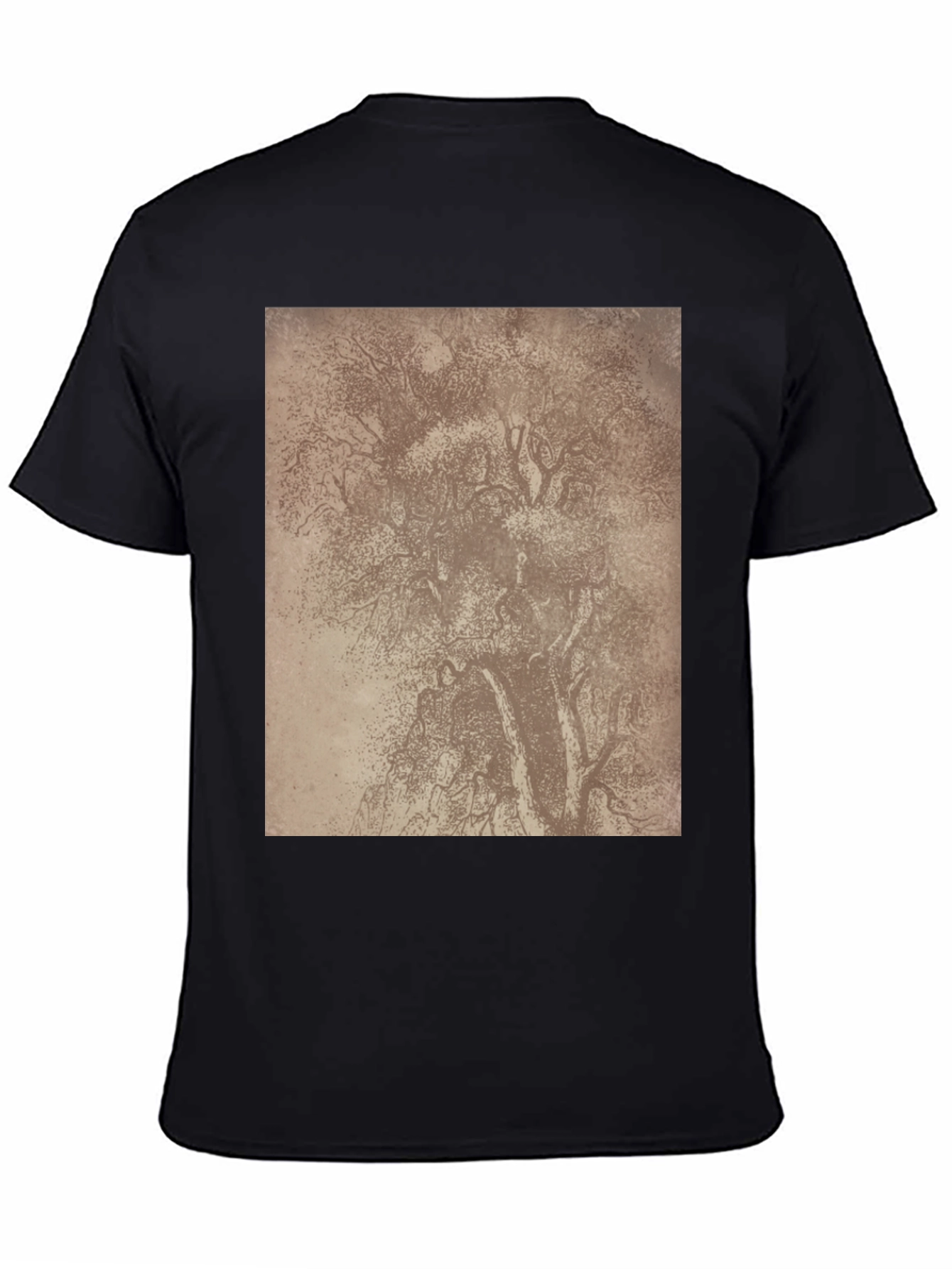 Tree Sketch Graphic Tee - Classic Black Comfort