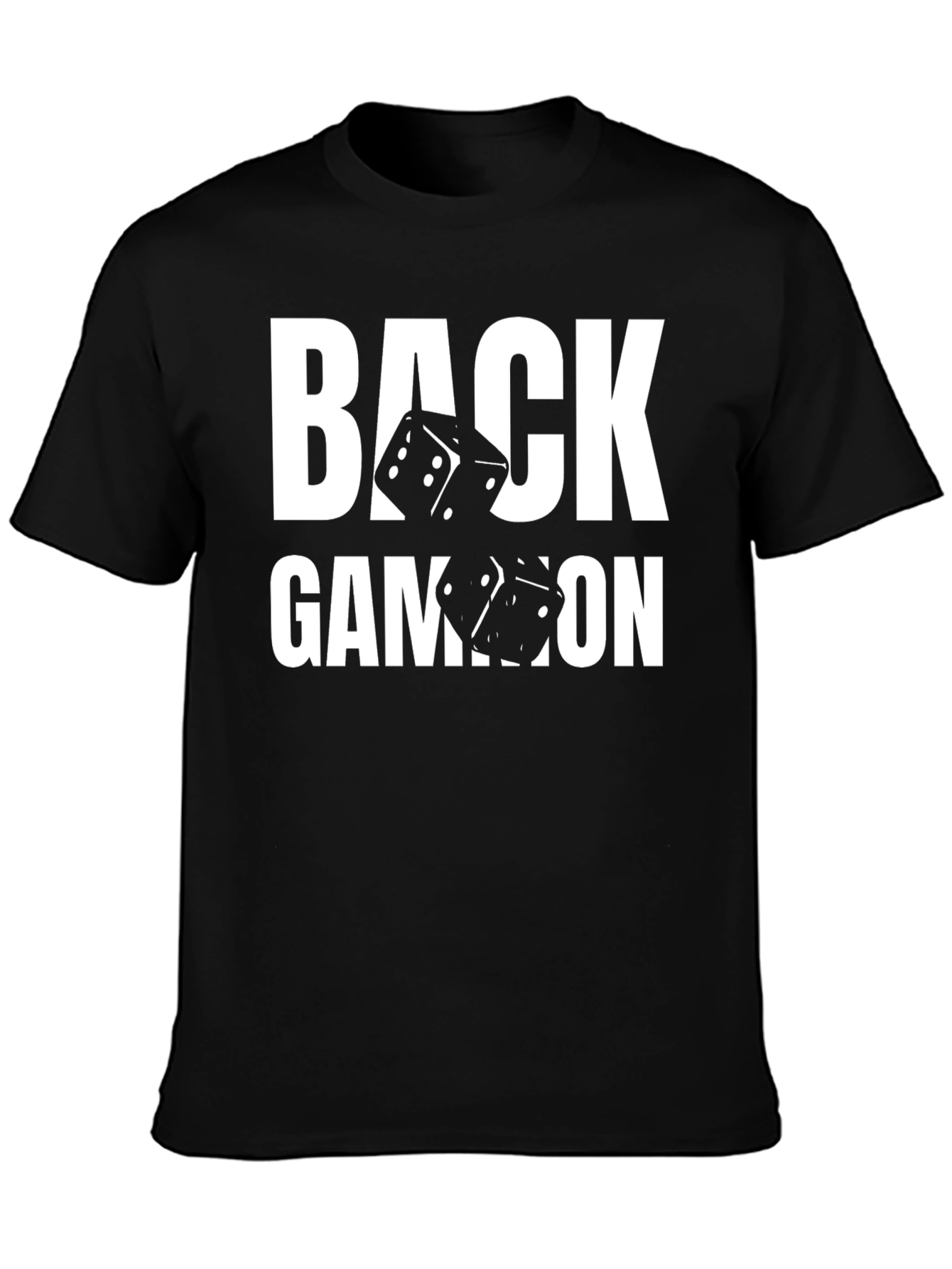 Backgammon Dice Graphic T-Shirt - Casual Black Tee
