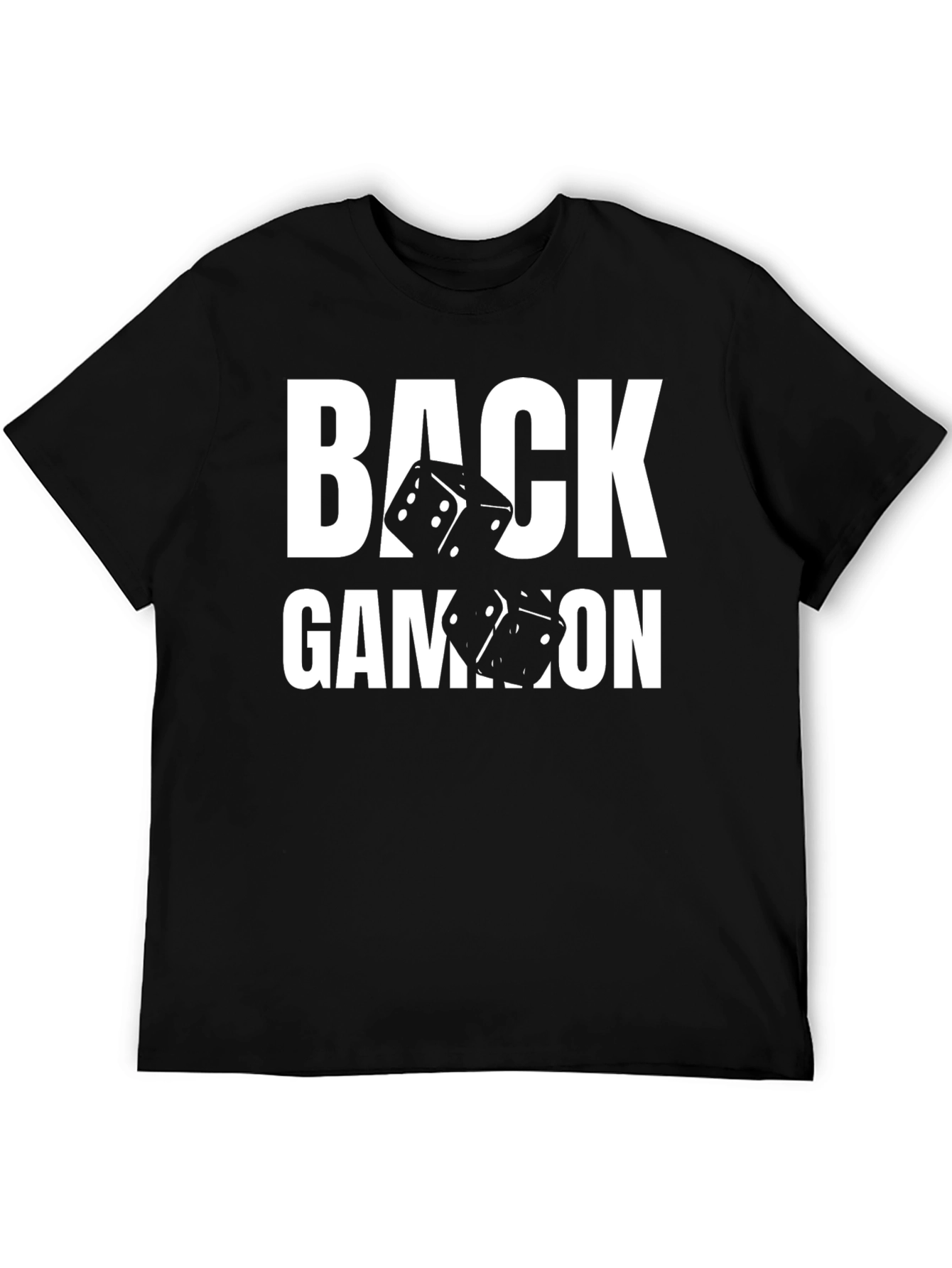 Backgammon Dice Graphic T-Shirt - Casual Black Tee