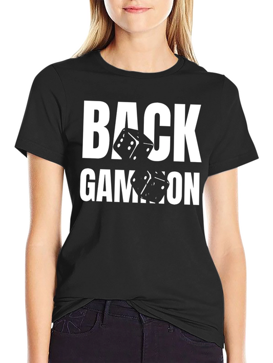 Backgammon Dice Graphic T-Shirt - Casual Black Tee