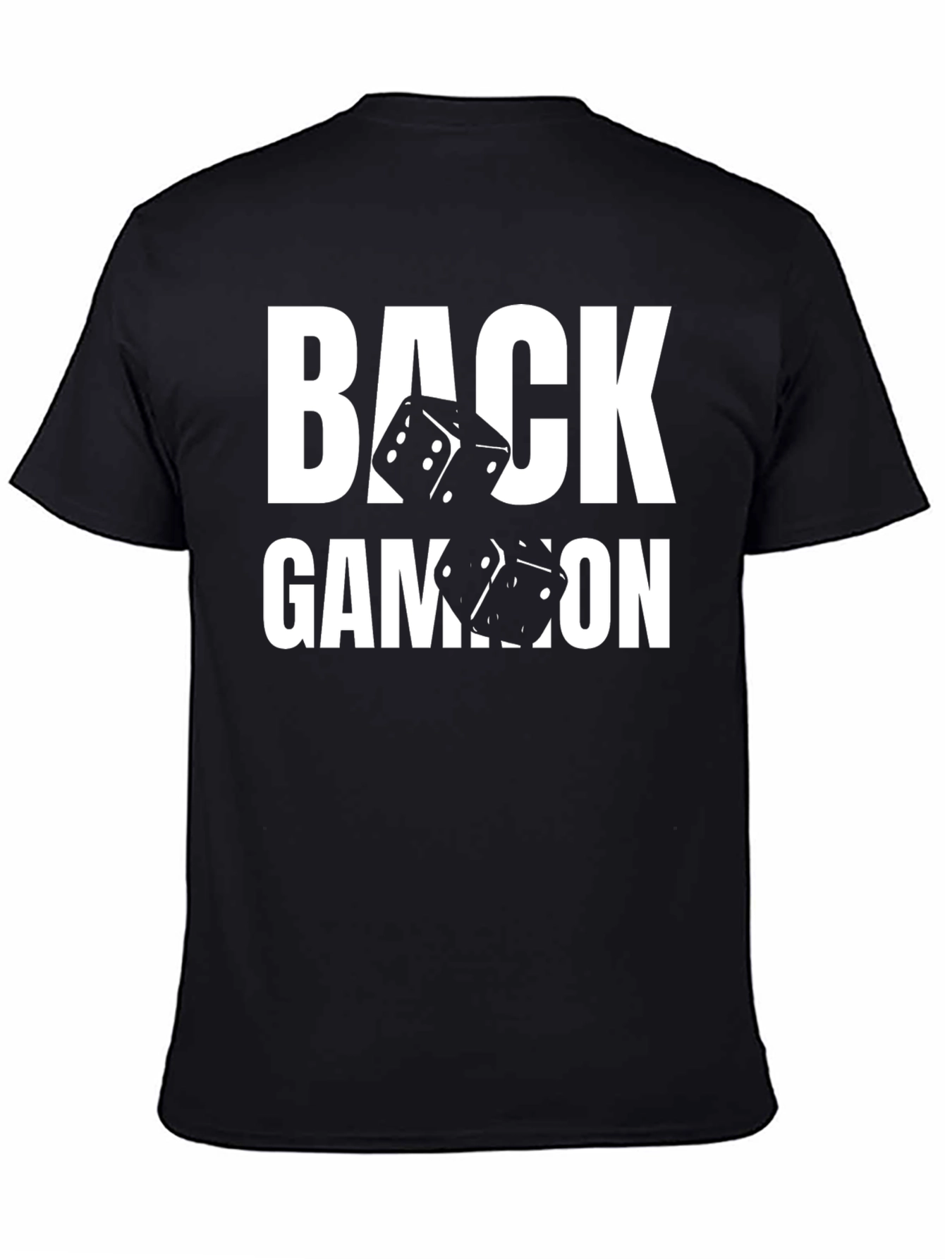 Backgammon Dice Graphic T-Shirt - Casual Black Tee