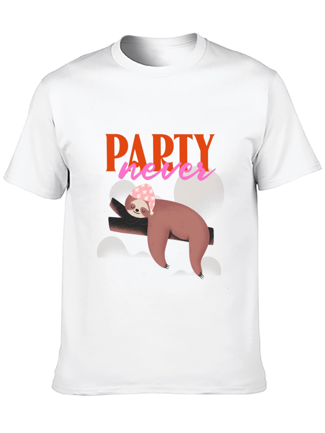 Party Never Sloth Graphic Tee - Comfy & Fun