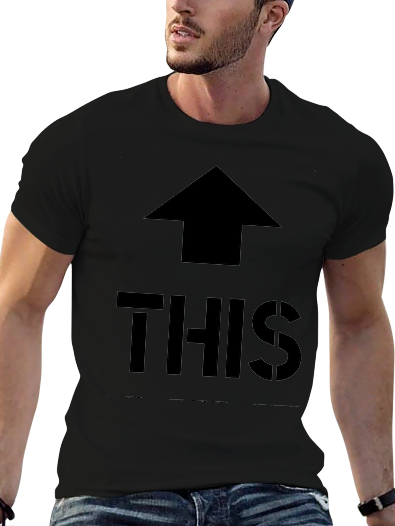 Up This Black Graphic Tee